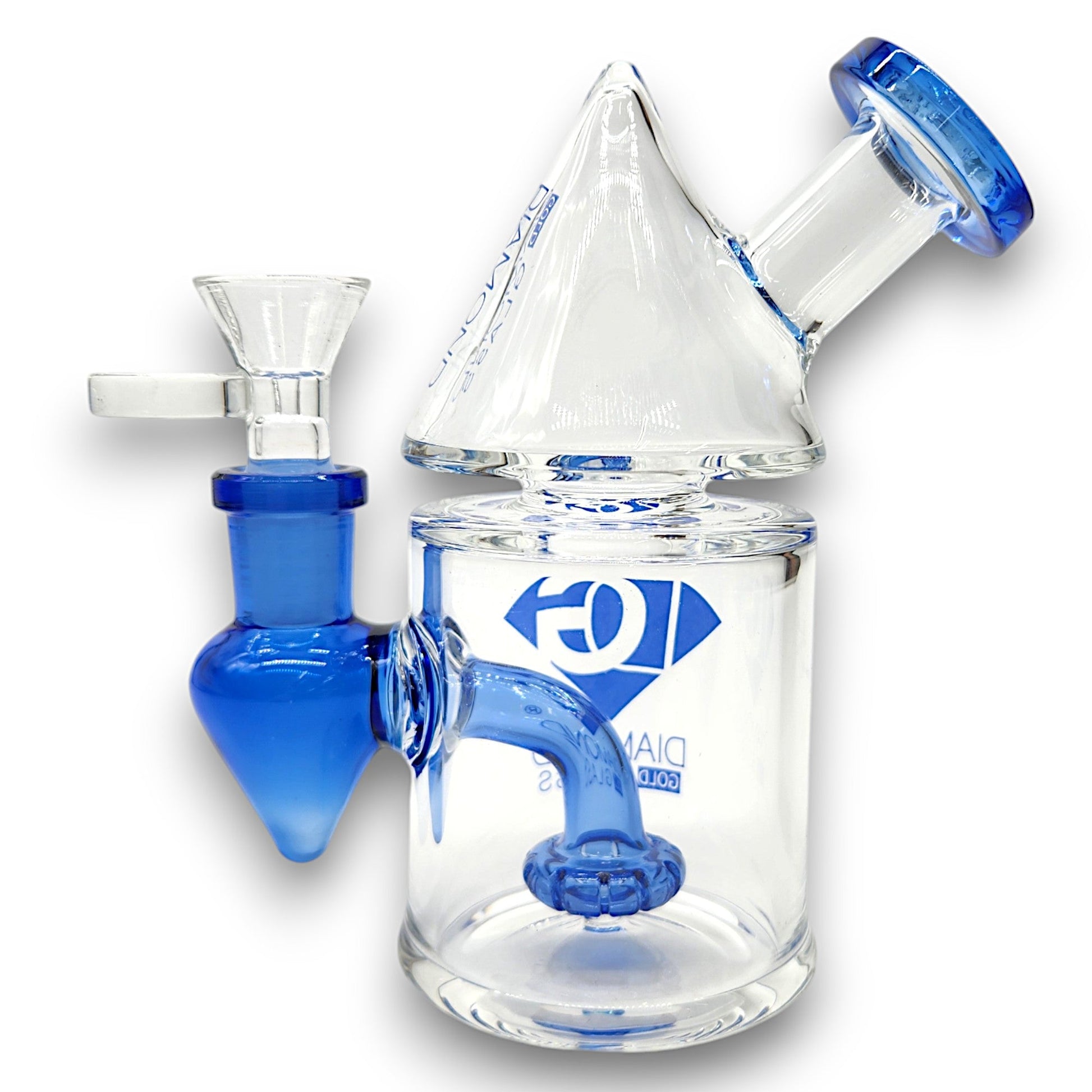 5.5" Diamond Gold Glass Circ Perc Barrel Bong