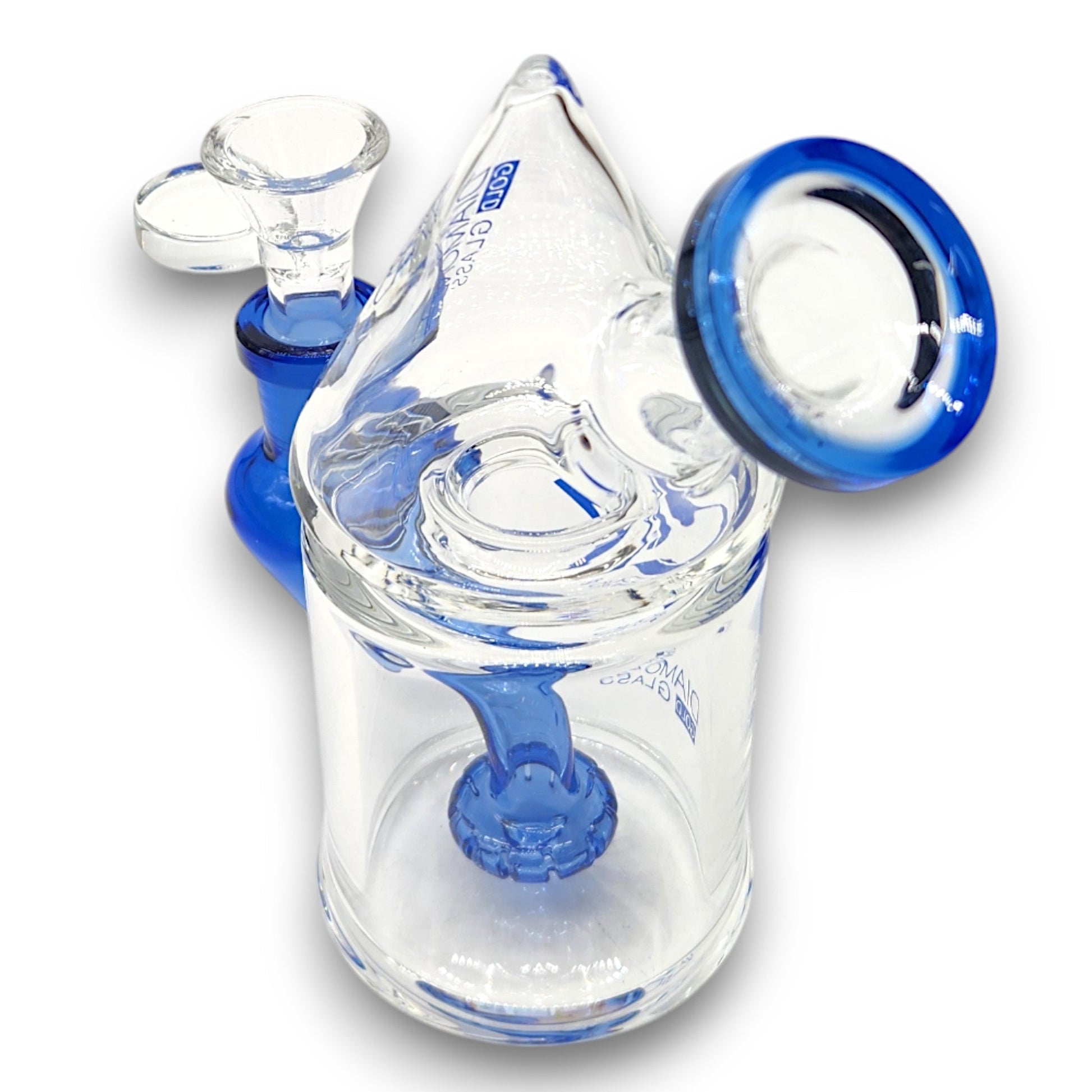 5.5" Diamond Gold Glass Circ Perc Barrel Bong