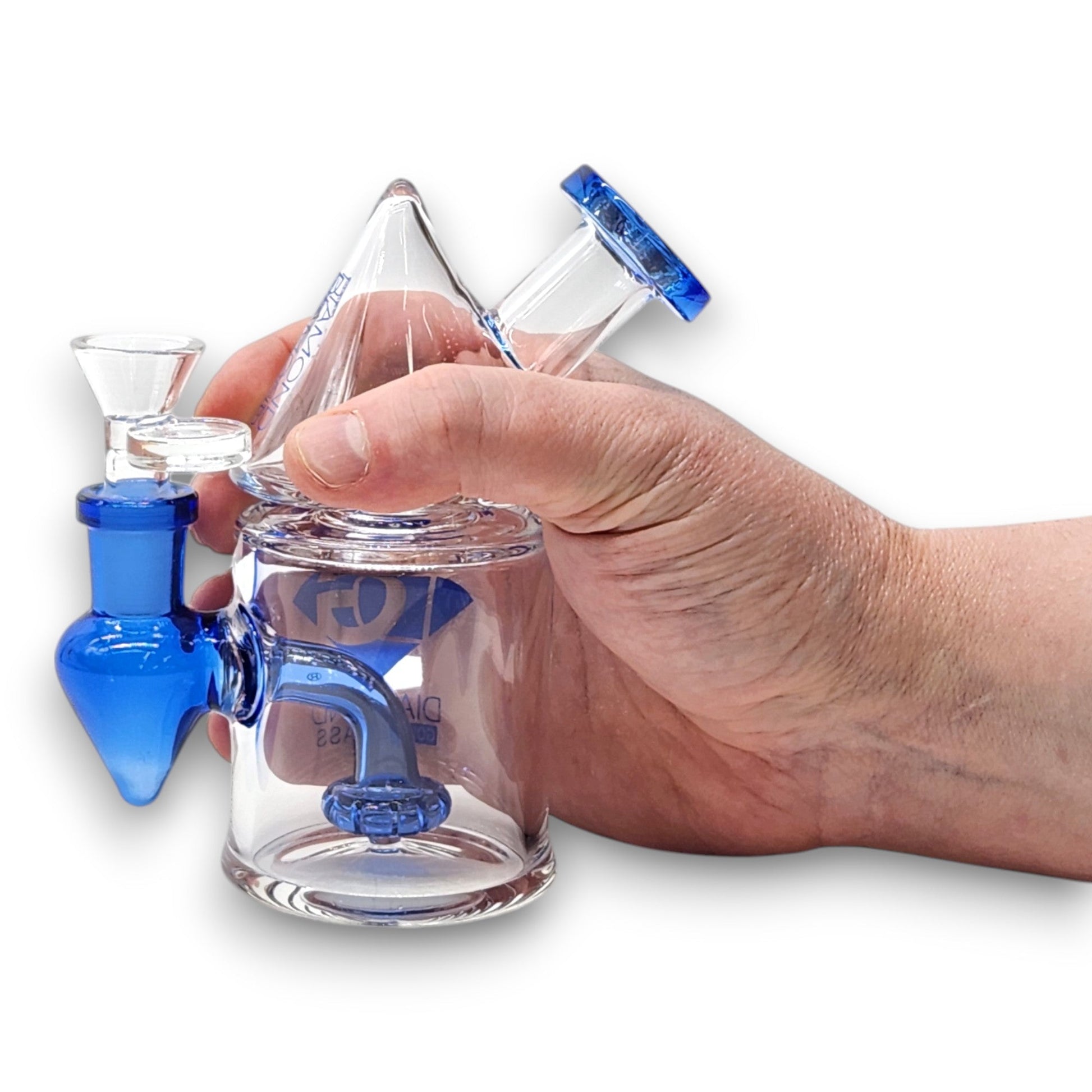 5.5" Diamond Gold Glass Circ Perc Barrel Bong