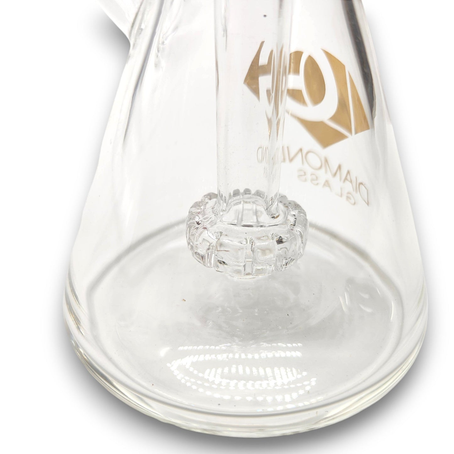 6" Diamond Glass Pyramid Shape Circ Perc Bubbler Bong