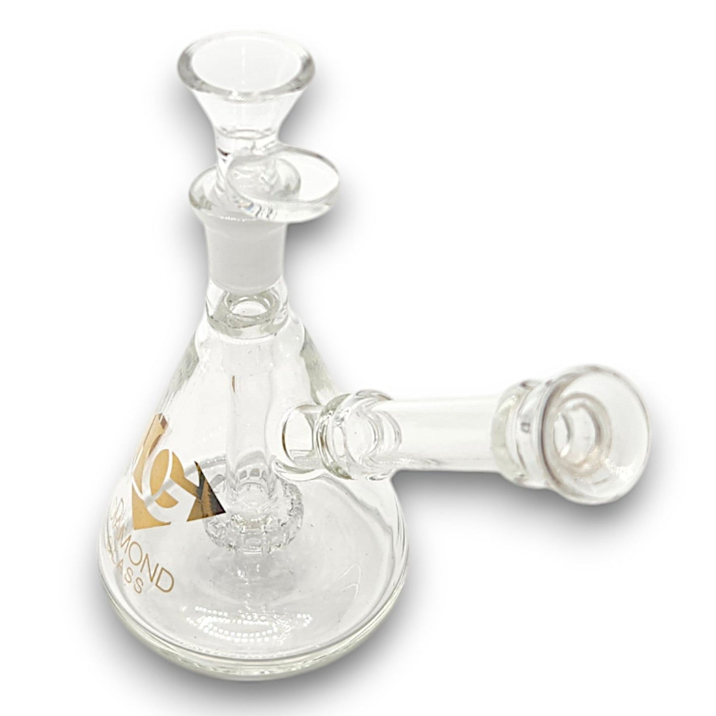 6" Diamond Glass Pyramid Shape Circ Perc Bubbler Bong