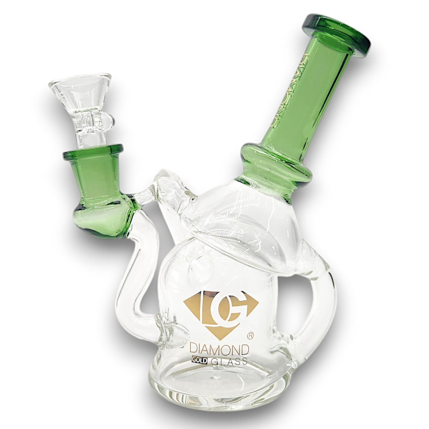 6" Diamond Glass Recycler Bubbler Bong