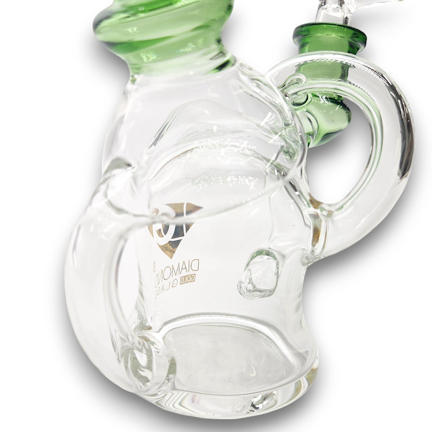 6" Diamond Glass Recycler Bubbler Bong