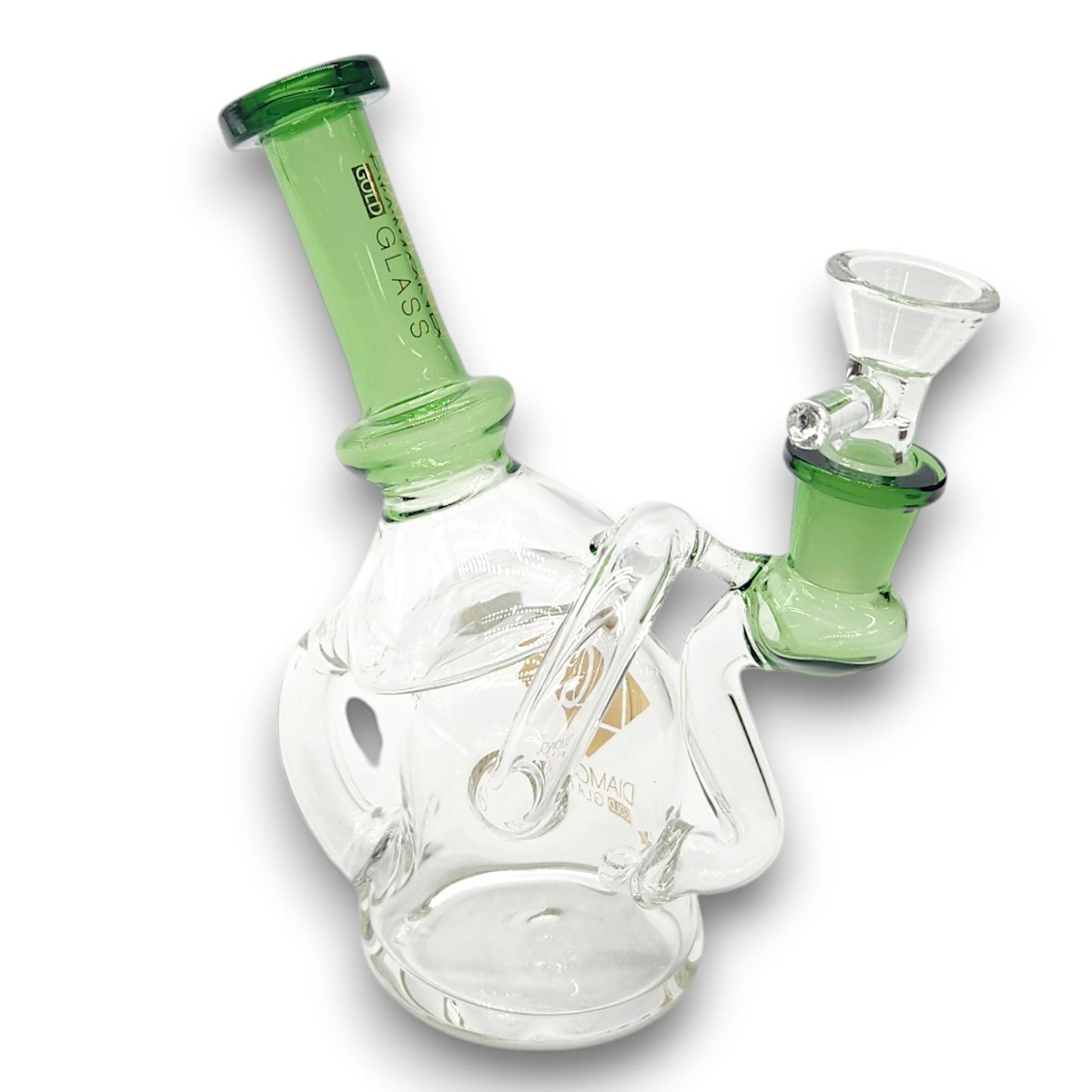 6" Diamond Glass Recycler Bubbler Bong