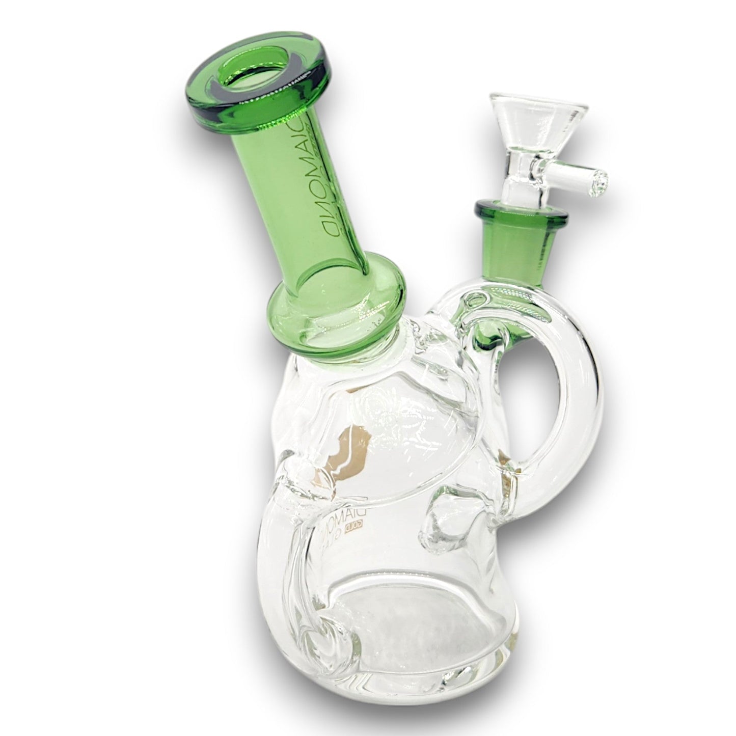 6" Diamond Glass Recycler Bubbler Bong