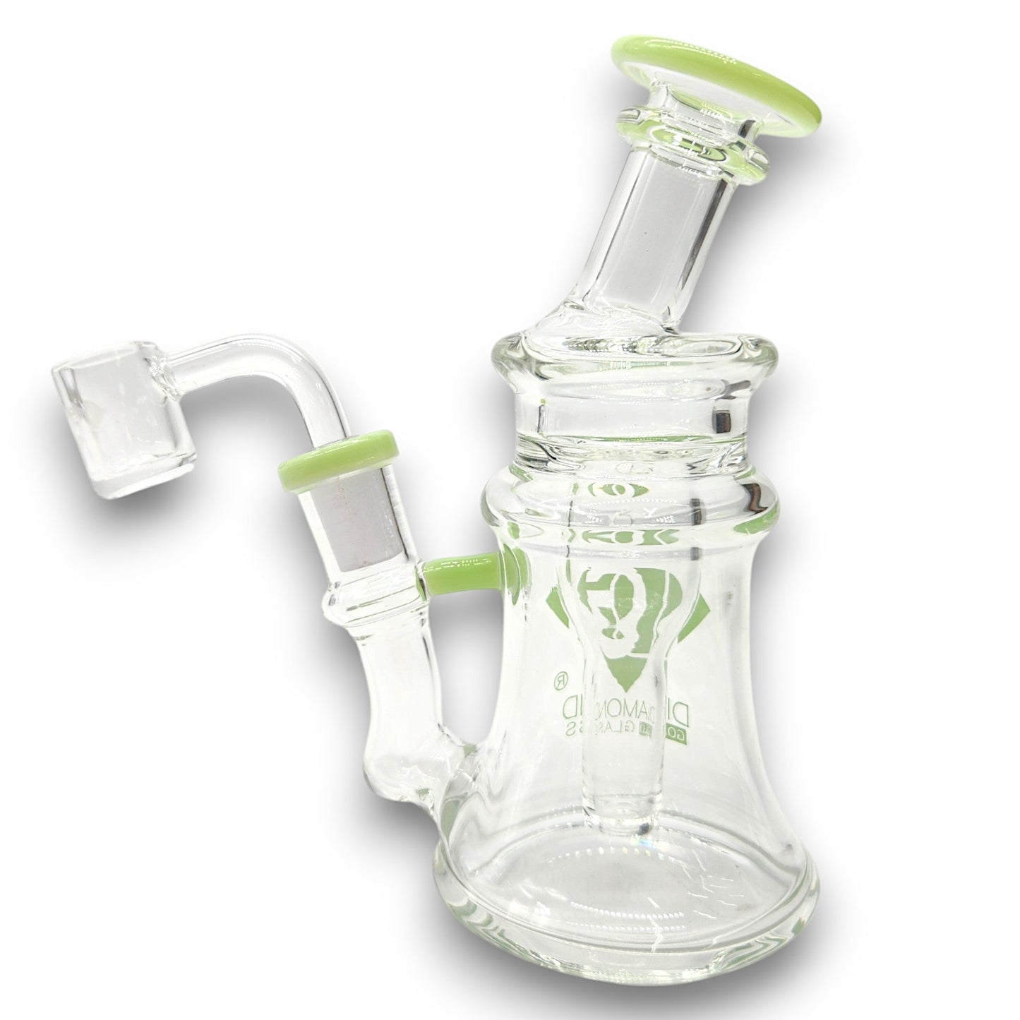 6" Diamond Glass Vortex Perc Dab Rig Bong