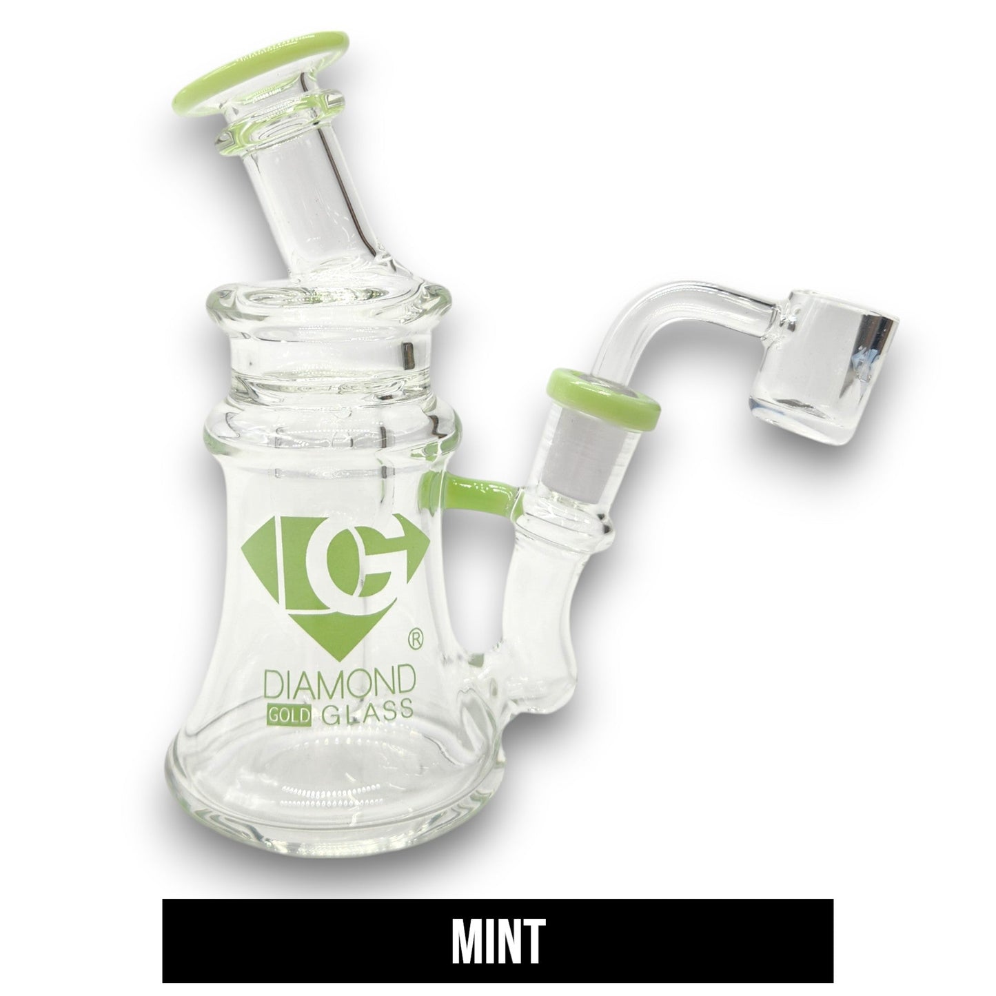 6" Diamond Glass Vortex Perc Dab Rig Bong