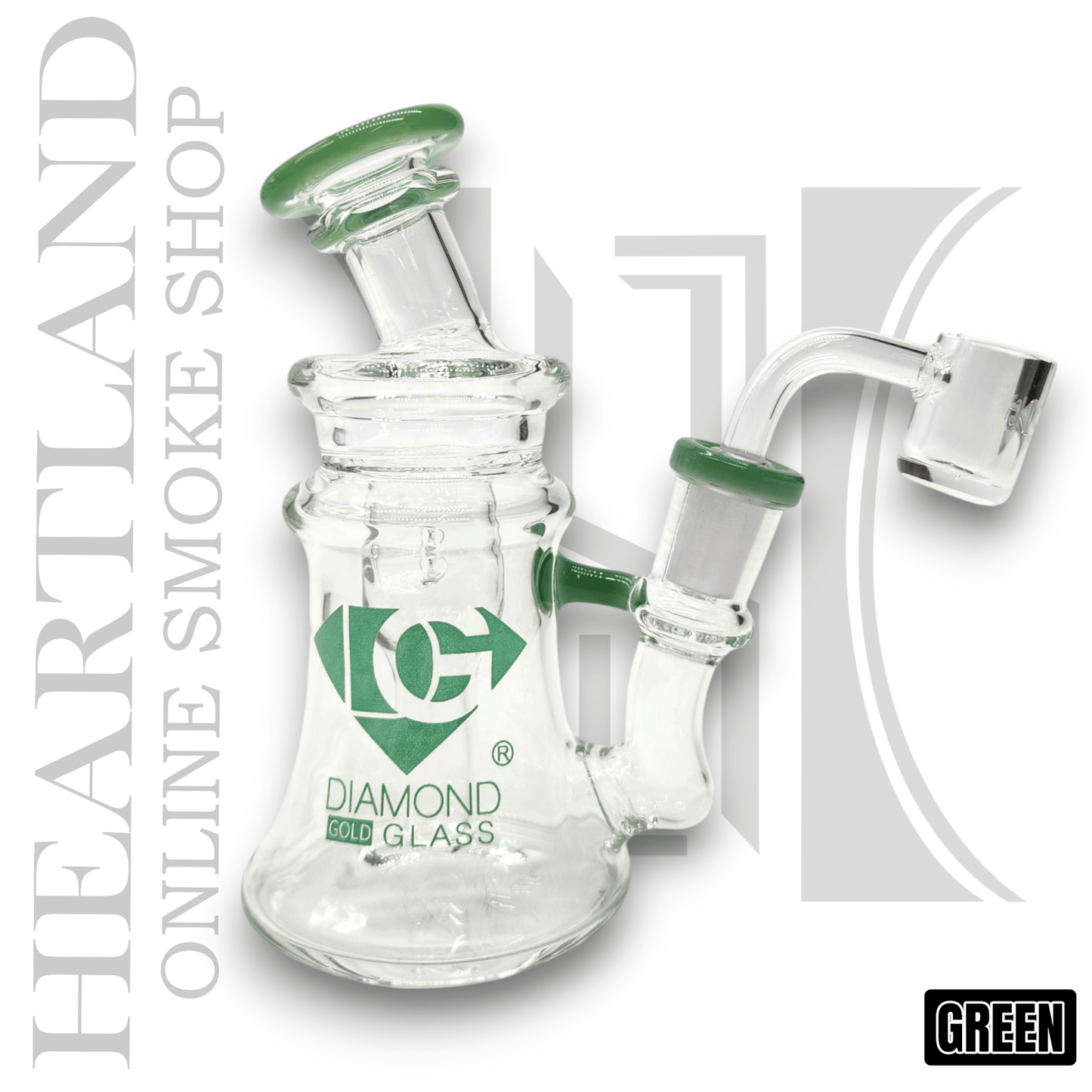 6" Diamond Glass Vortex Perc Dab Rig Bong