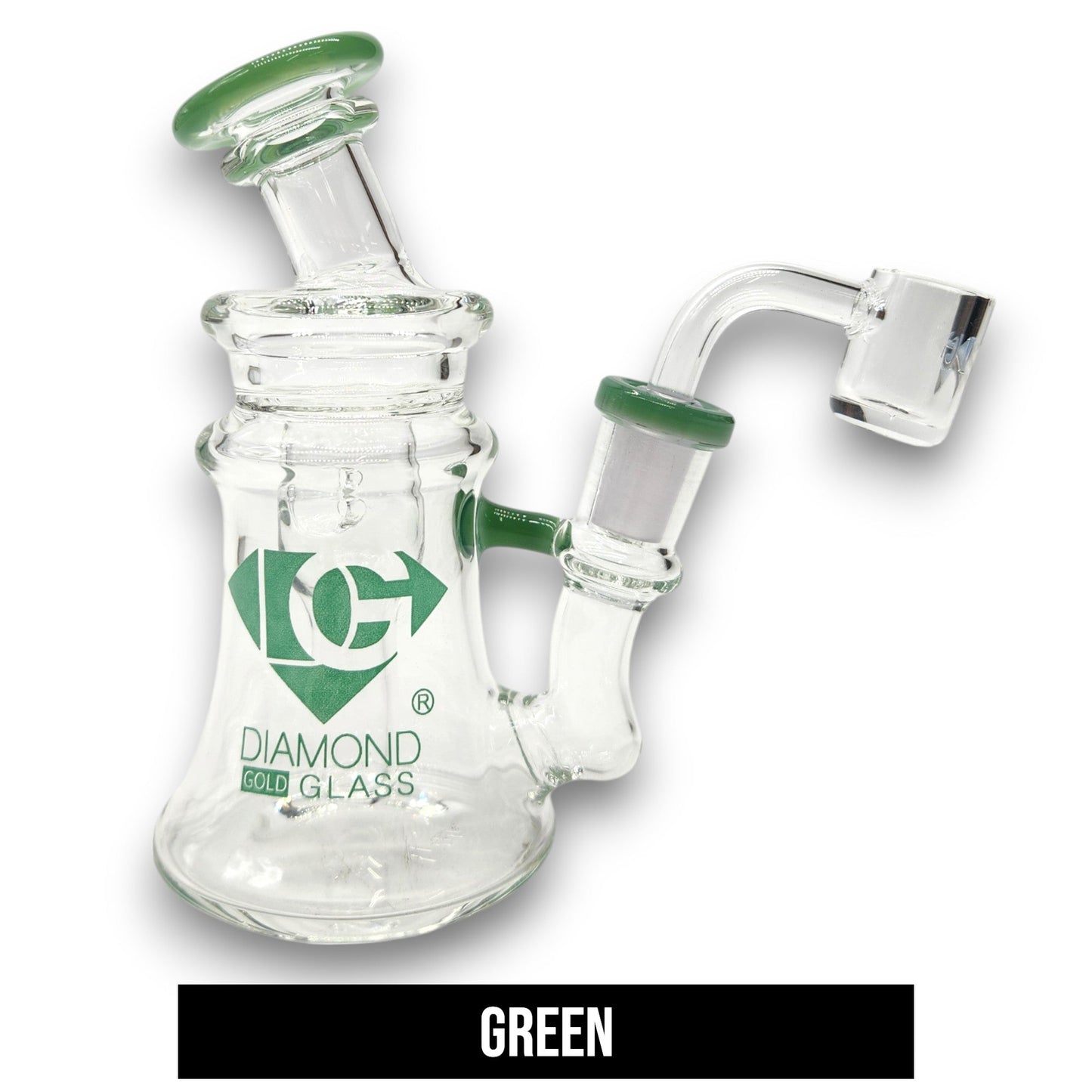 6" Diamond Glass Vortex Perc Dab Rig Bong
