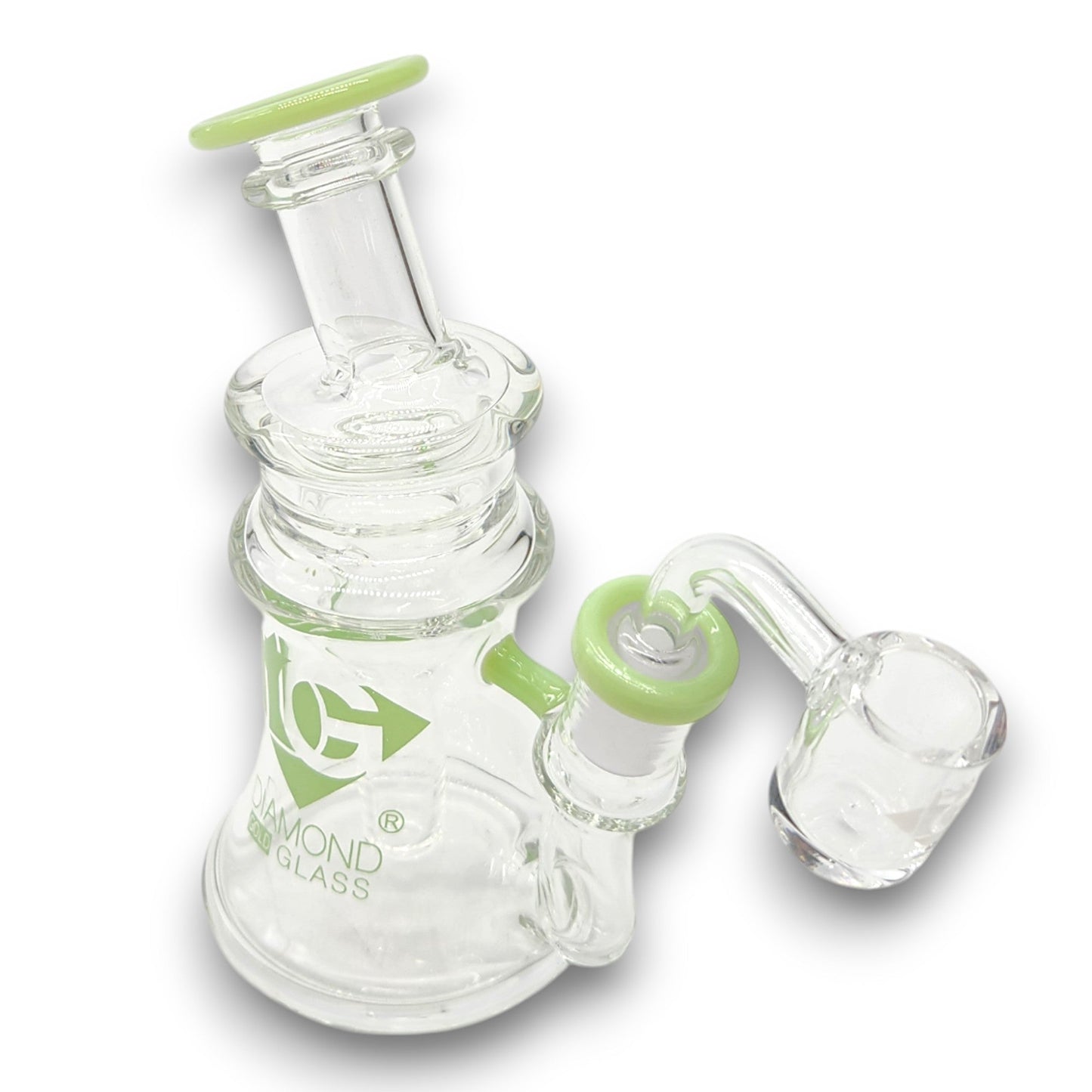 6" Diamond Glass Vortex Perc Dab Rig Bong