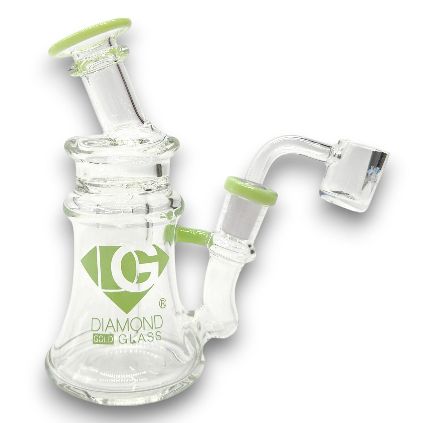 6" Diamond Glass Vortex Perc Dab Rig Bong
