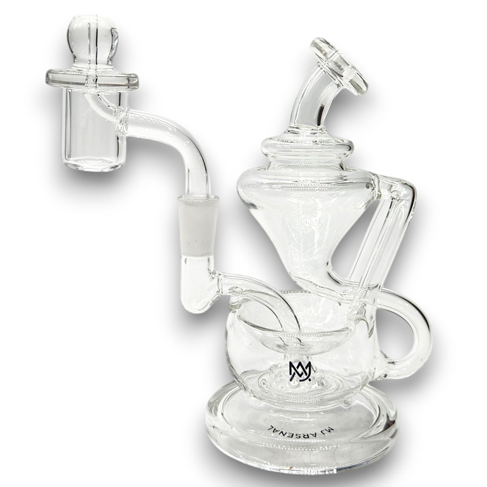 6" MJ Arsenal Claude Recycler Circ Perc Mini Dab Rig Bong