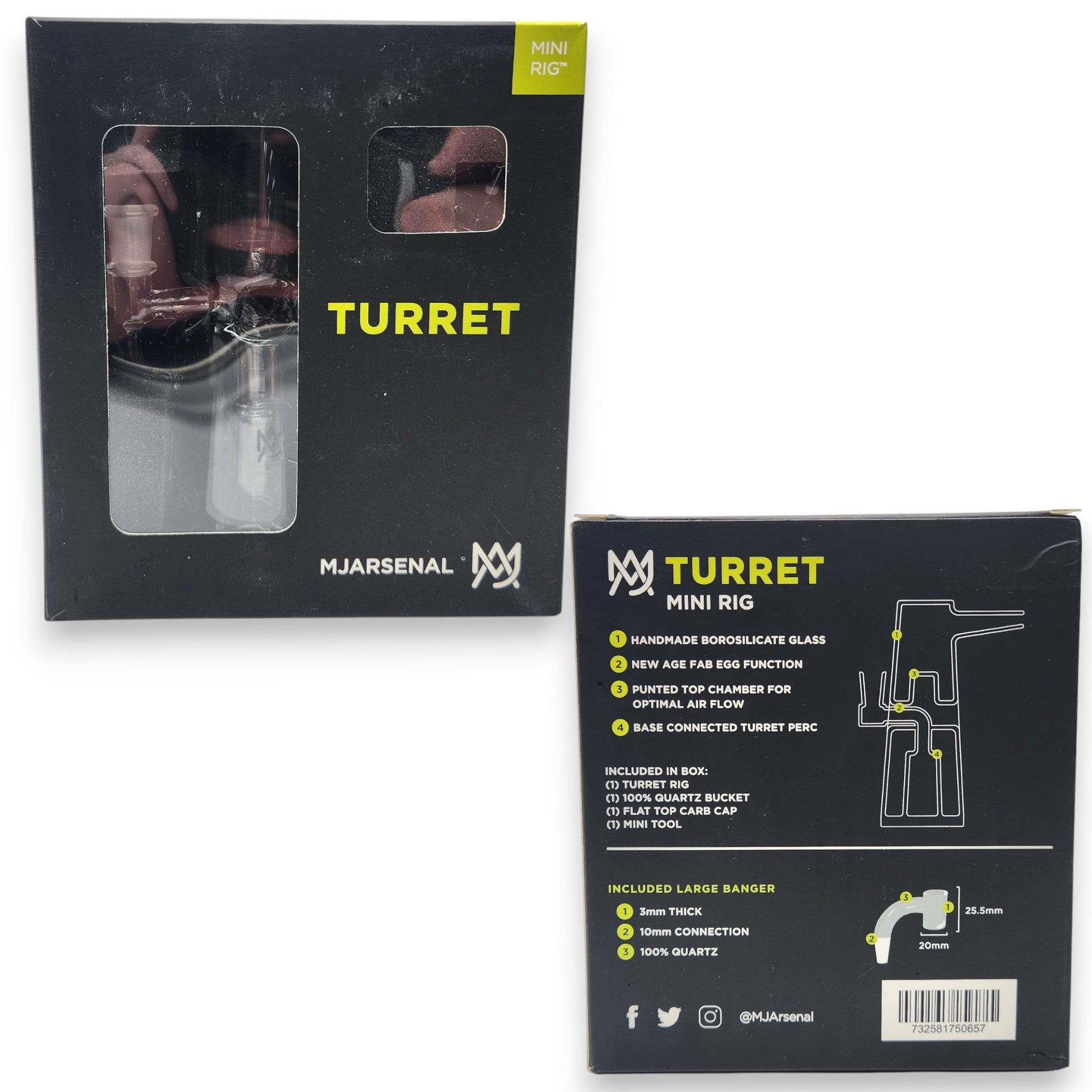 6" MJ Arsenal Turret Core Mini Rig Bong