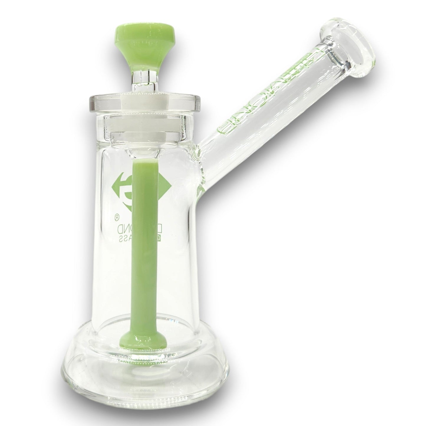 7" Diamond Glass 2 Piece Circ Perc Bubbler Bong