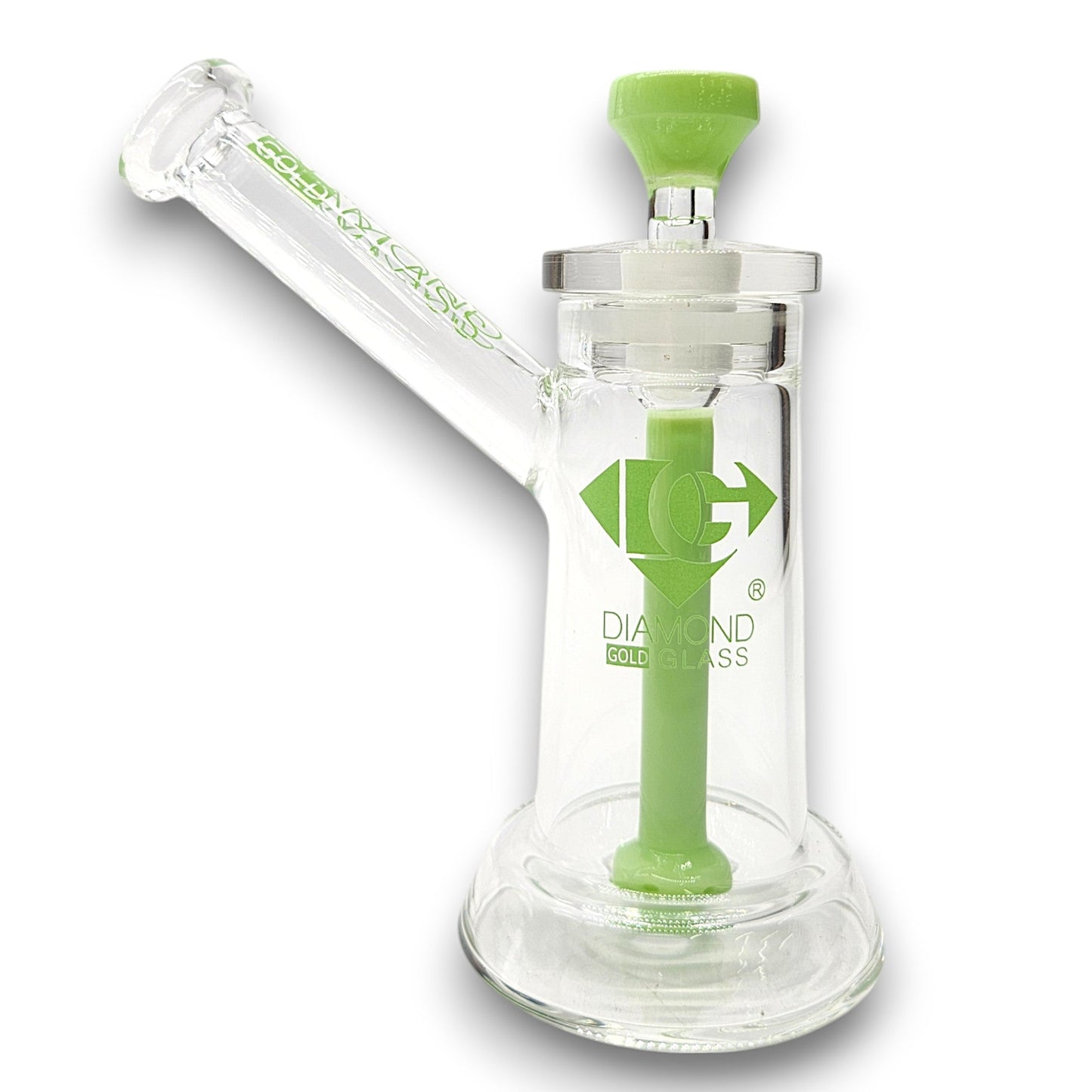 7" Diamond Glass 2 Piece Circ Perc Bubbler Bong