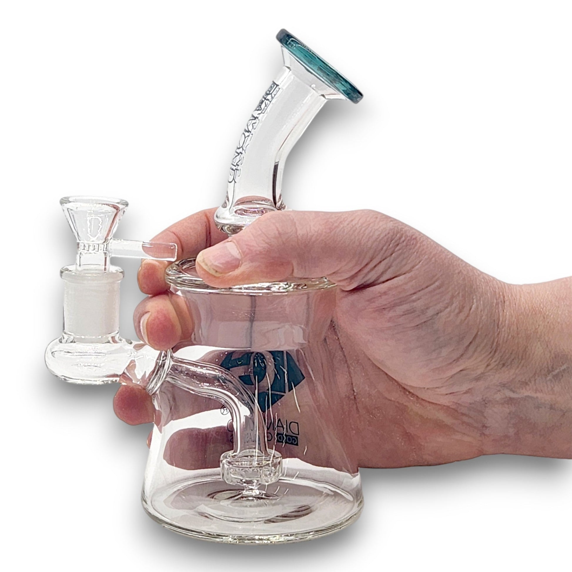 7" Diamond Glass Circ Perc Bong