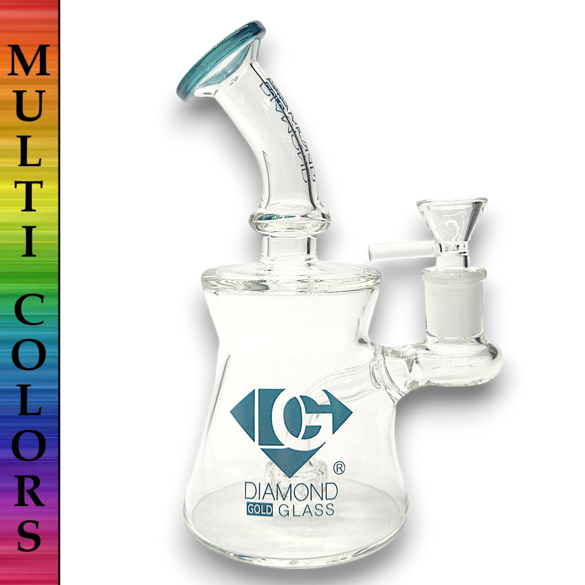 7" Diamond Glass Circ Perc Bong