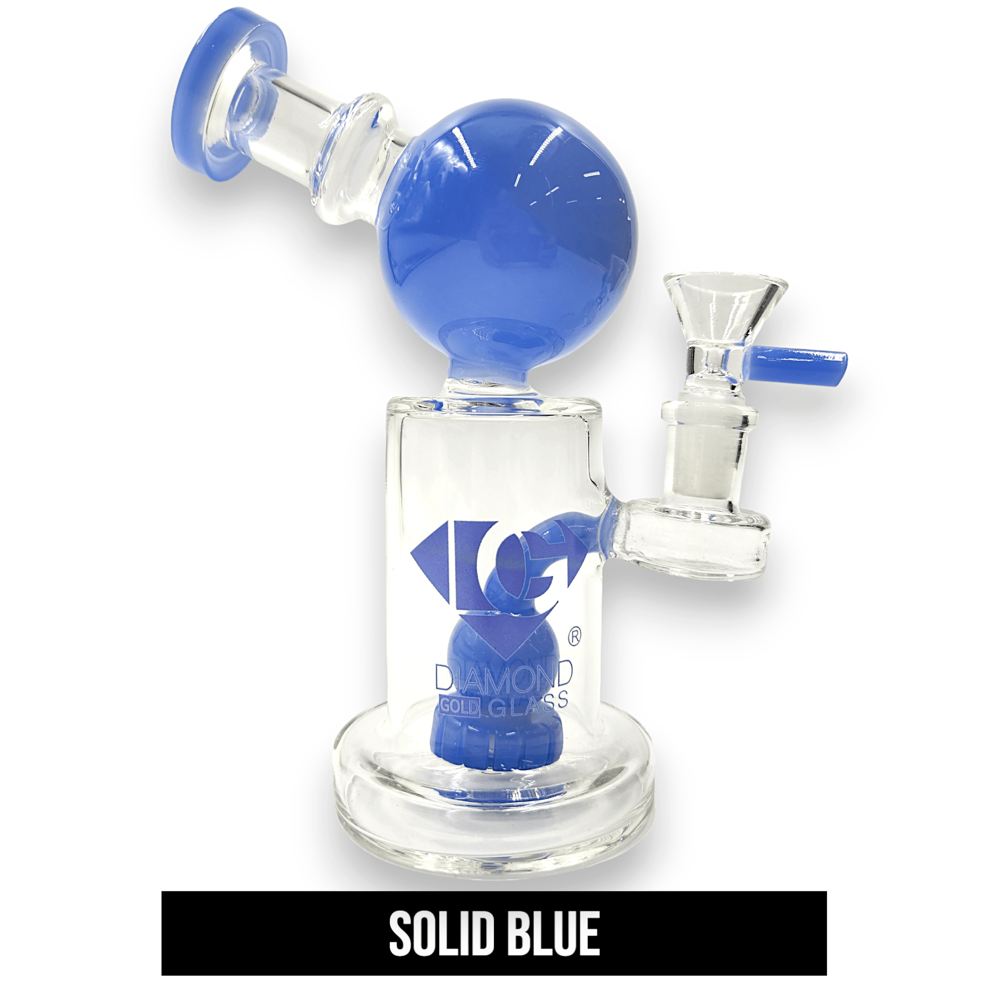 7" Diamond Glass Sphere Ray Gun Circ Percolator Bong