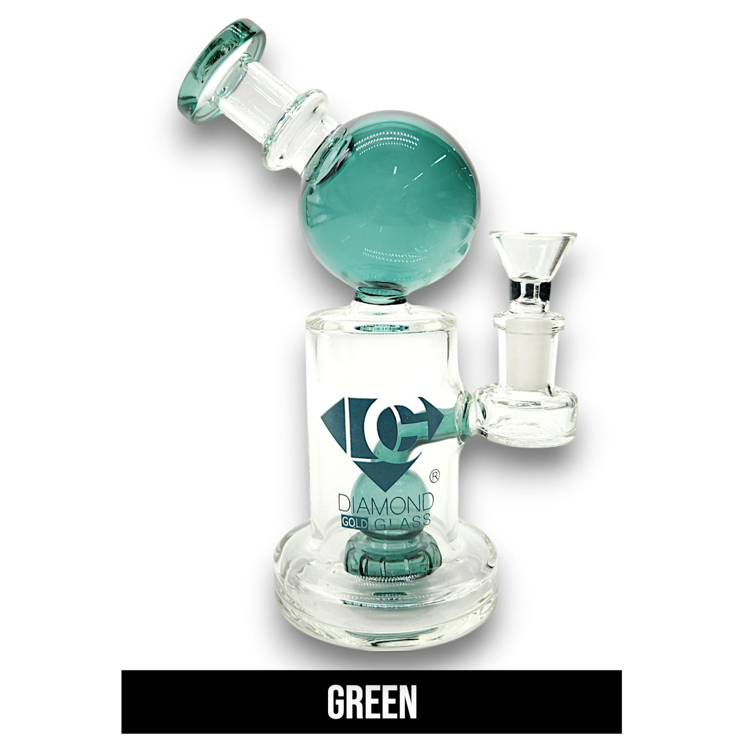 7" Diamond Glass Sphere Ray Gun Circ Percolator Bong