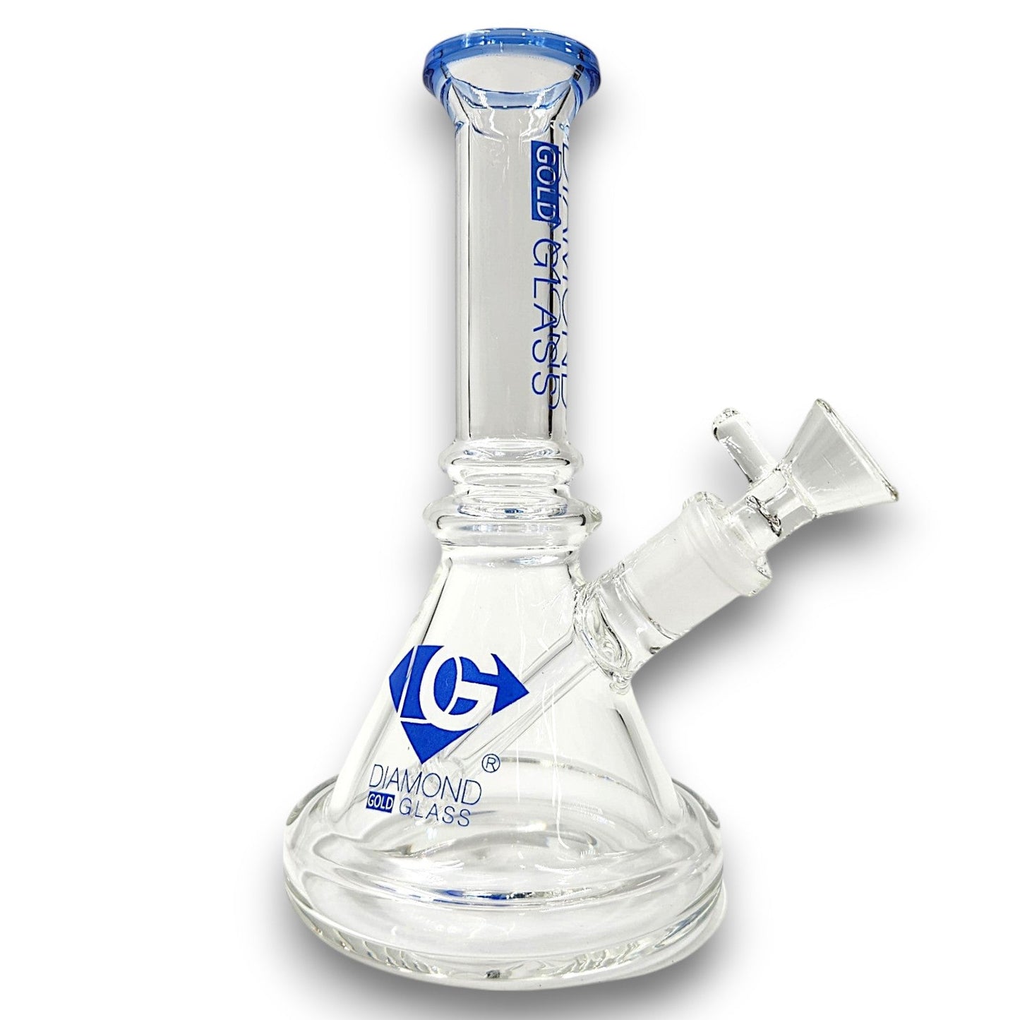 7" Diamond Gold Glass Pyramid Matrix Downstem Perc Beaker
