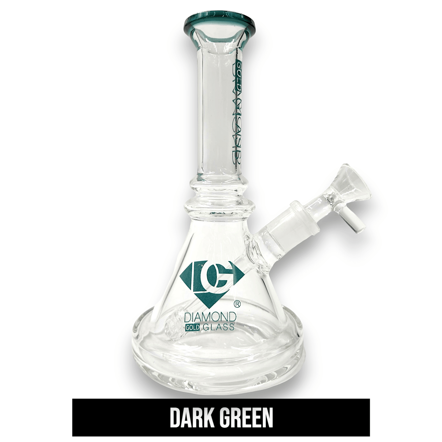 7" Diamond Gold Glass Pyramid Matrix Downstem Perc Beaker