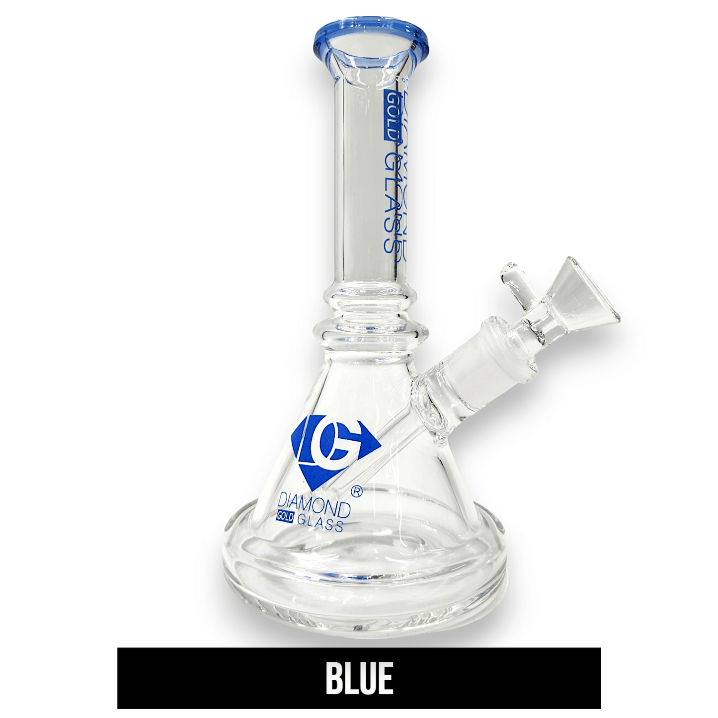 7" Diamond Gold Glass Pyramid Matrix Downstem Perc Beaker