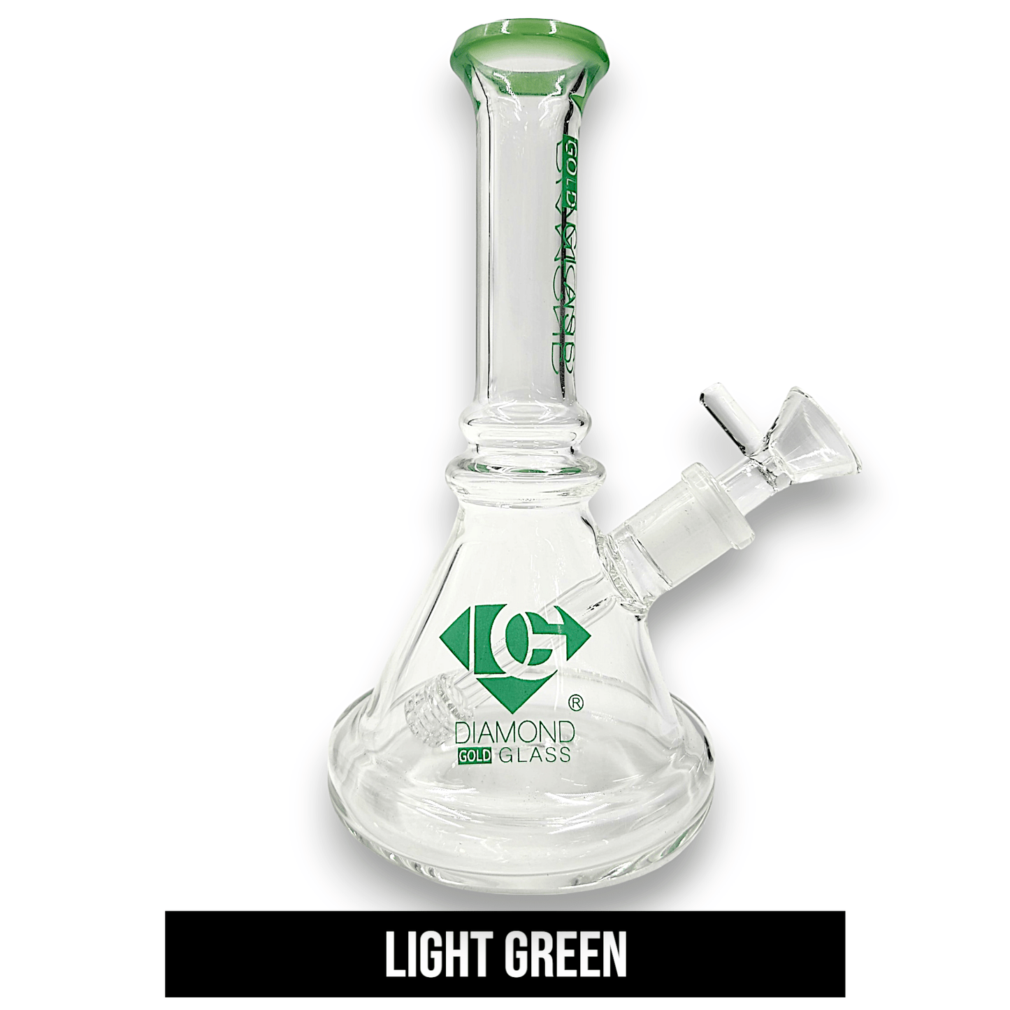 7" Diamond Gold Glass Pyramid Matrix Downstem Perc Beaker