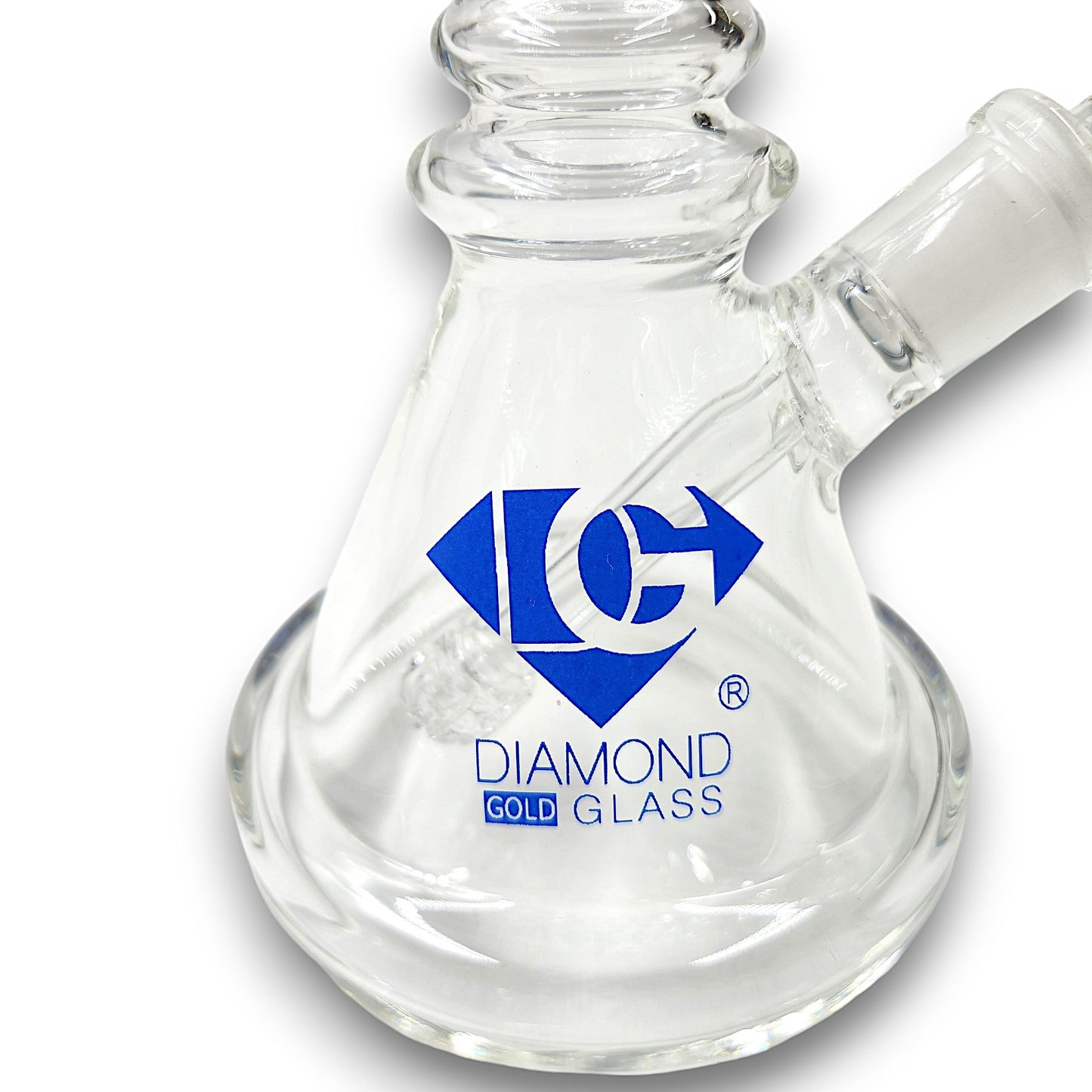 7" Diamond Gold Glass Pyramid Matrix Downstem Perc Beaker