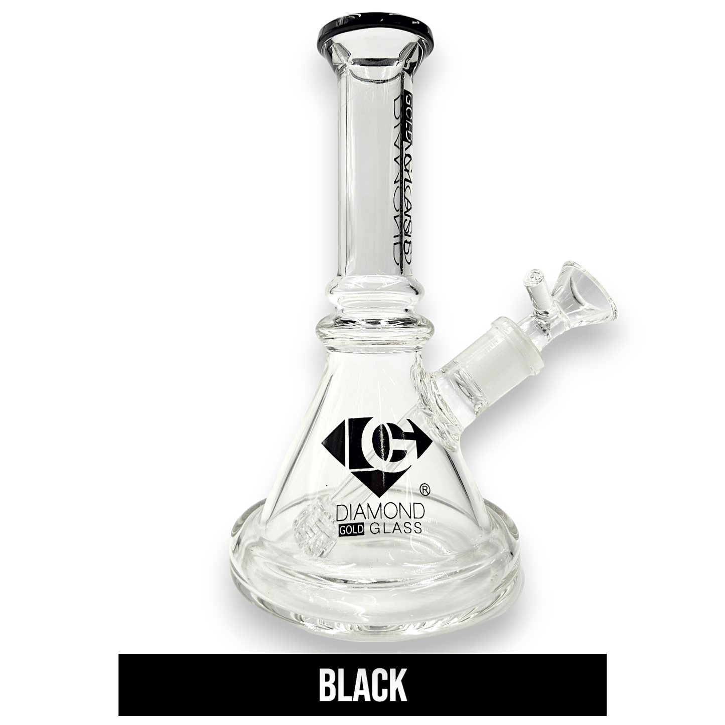7" Diamond Gold Glass Pyramid Matrix Downstem Perc Beaker