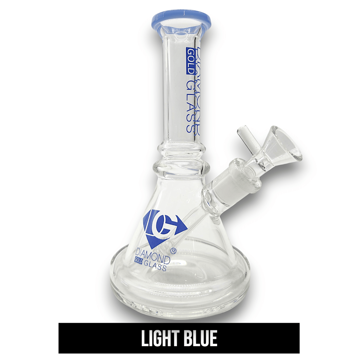 7" Diamond Gold Glass Pyramid Matrix Downstem Perc Beaker