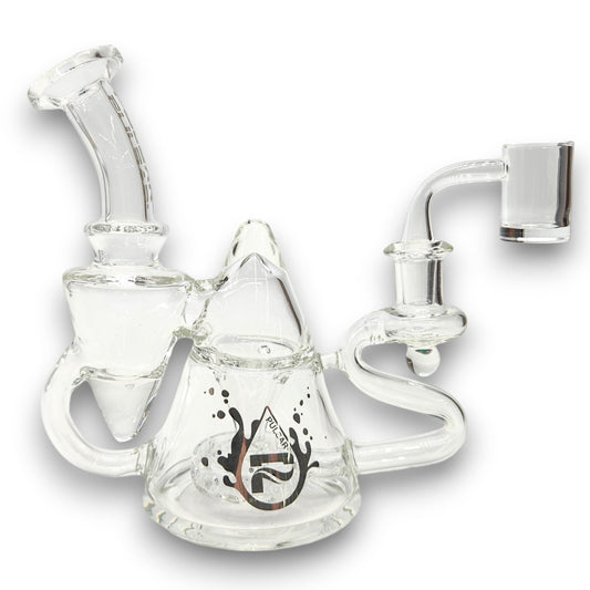 7" Pulsar Tea Pot Disc Perc Vortex Recycler Dab Rig Bong