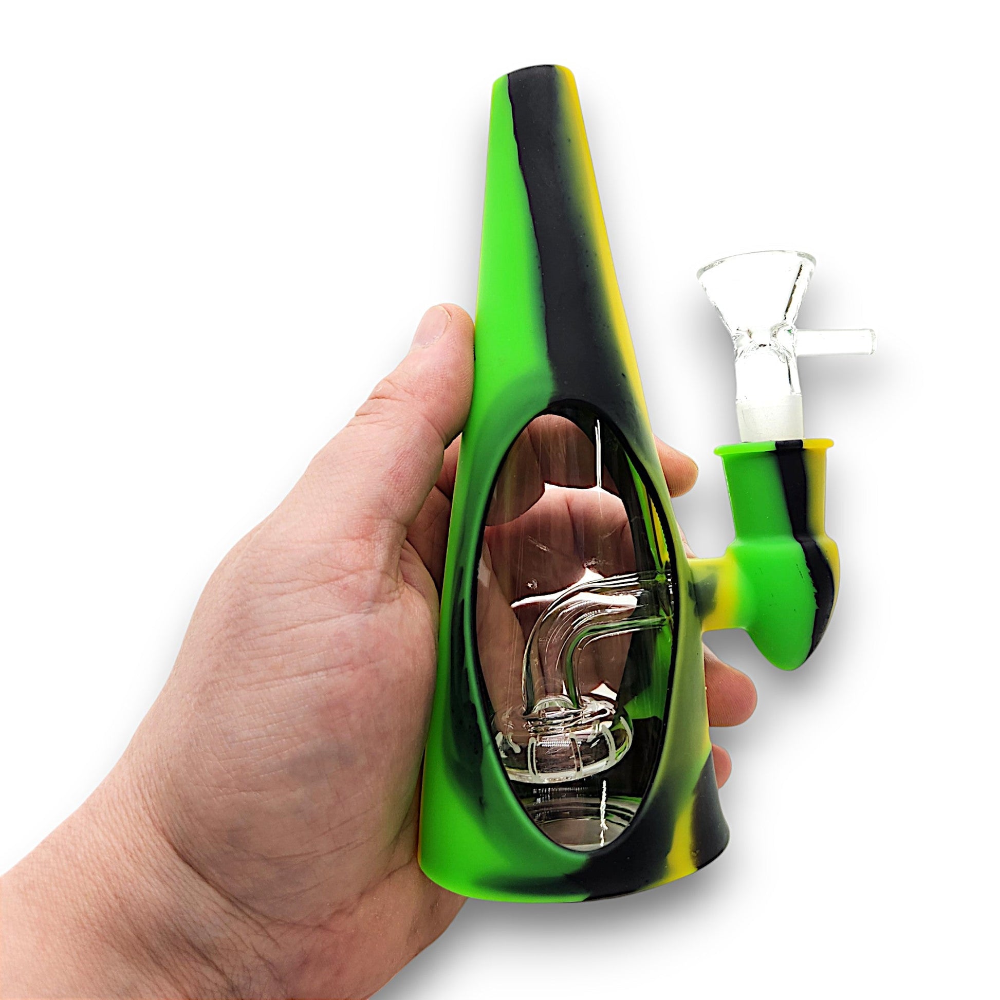 7" Silicone Pyramid Circ Perc Bong