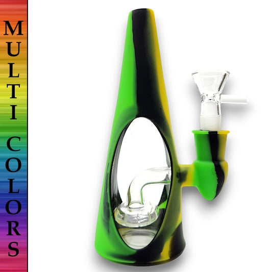 7" Silicone Pyramid Circ Perc Bong