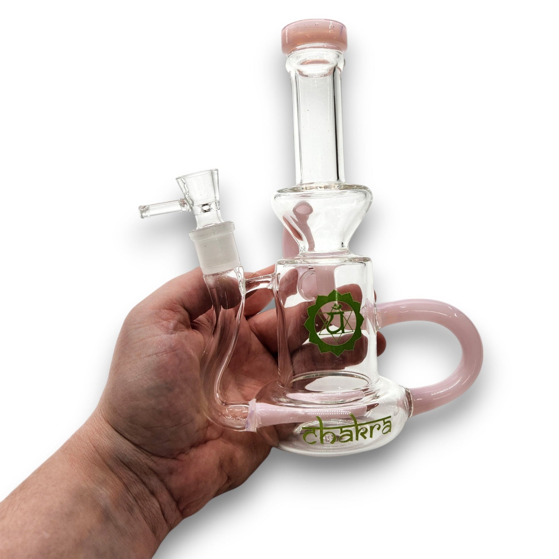 8" Chakra Glass Inline Percolator Recycler Bong
