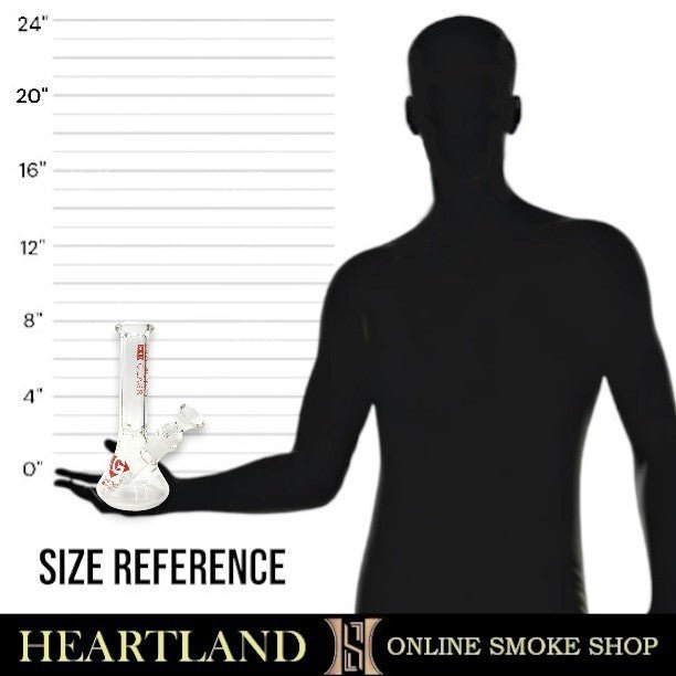 8" Diamond Glass Red Beaker