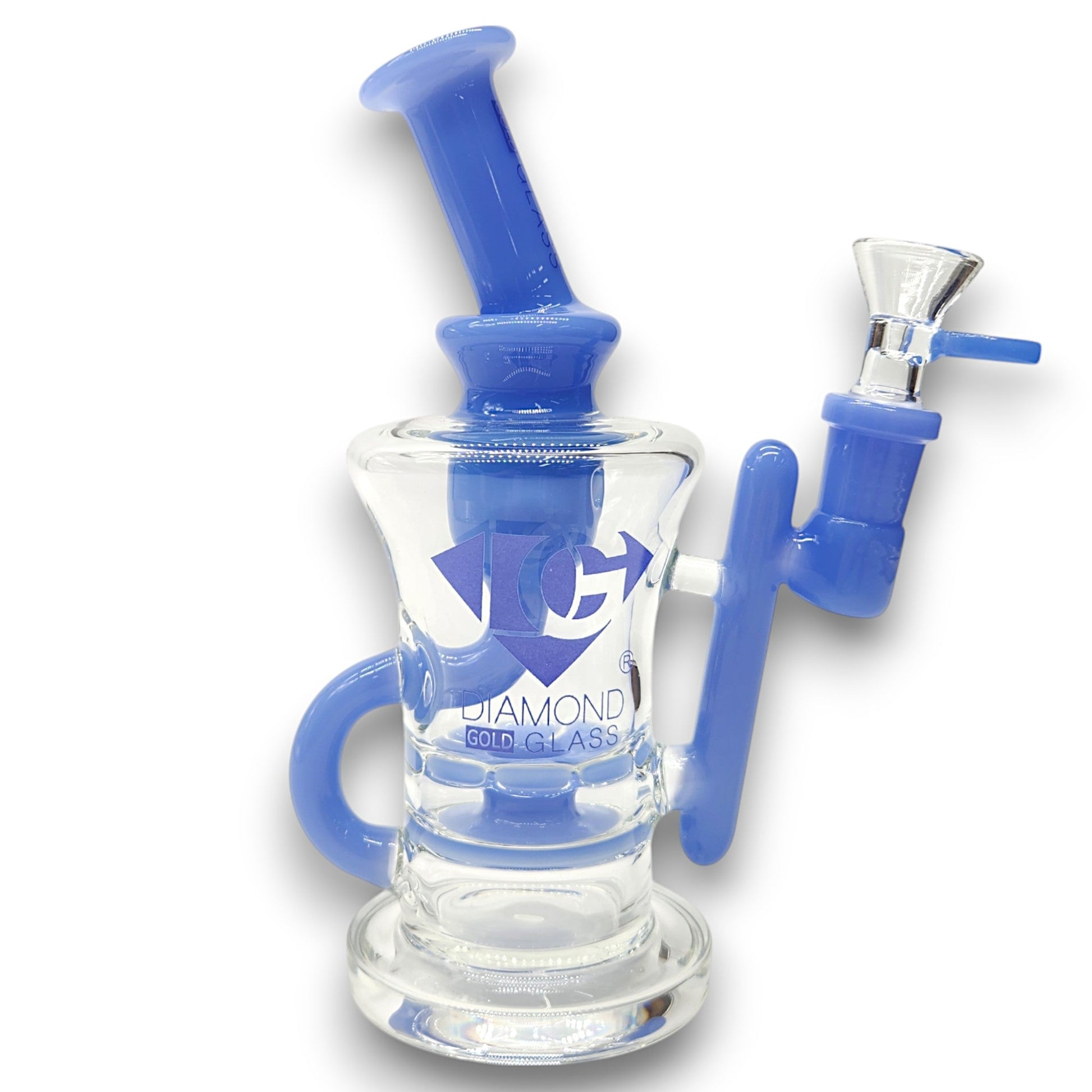 8" Diamond Ratchet Perc Recycler Bong