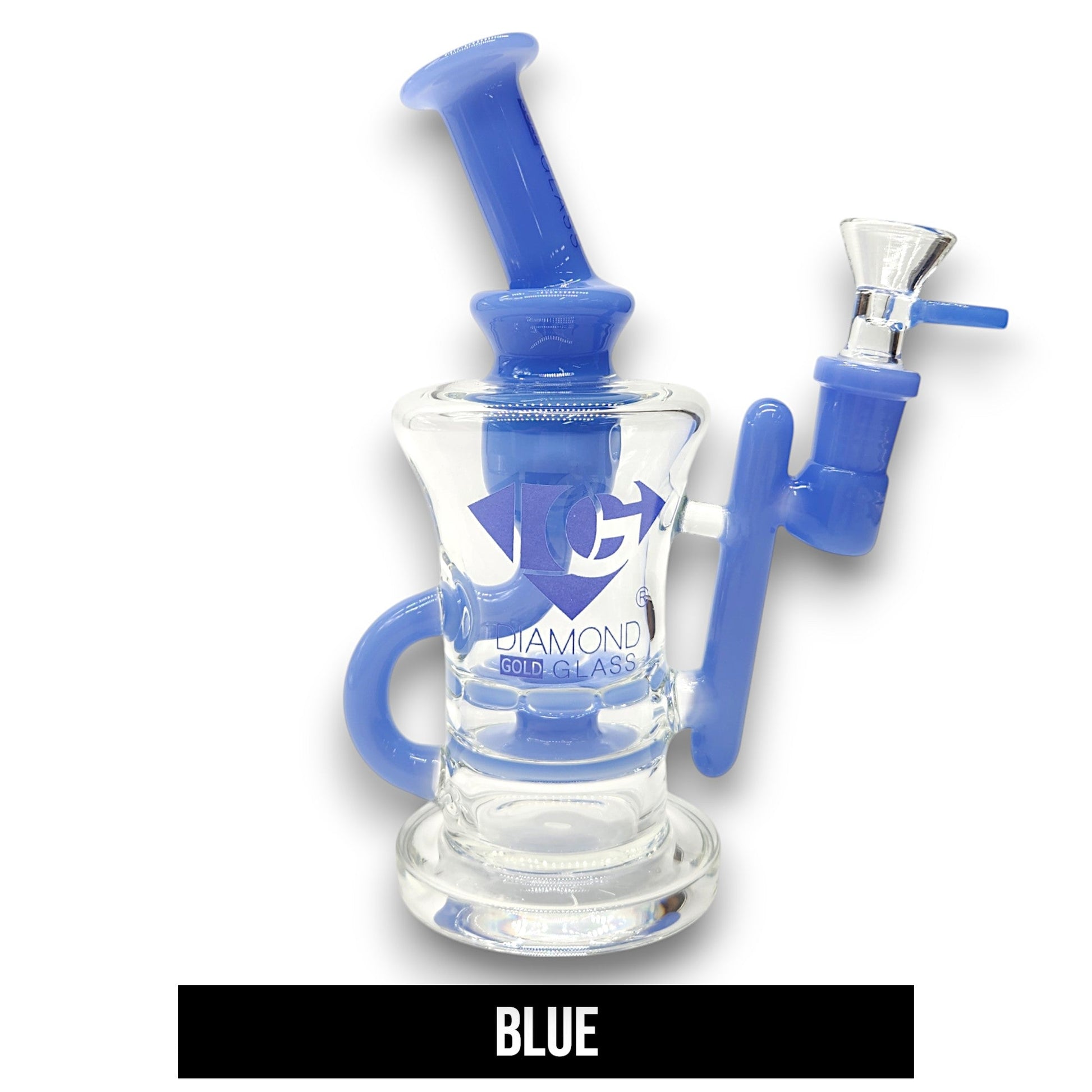 8" Diamond Ratchet Perc Recycler Bong