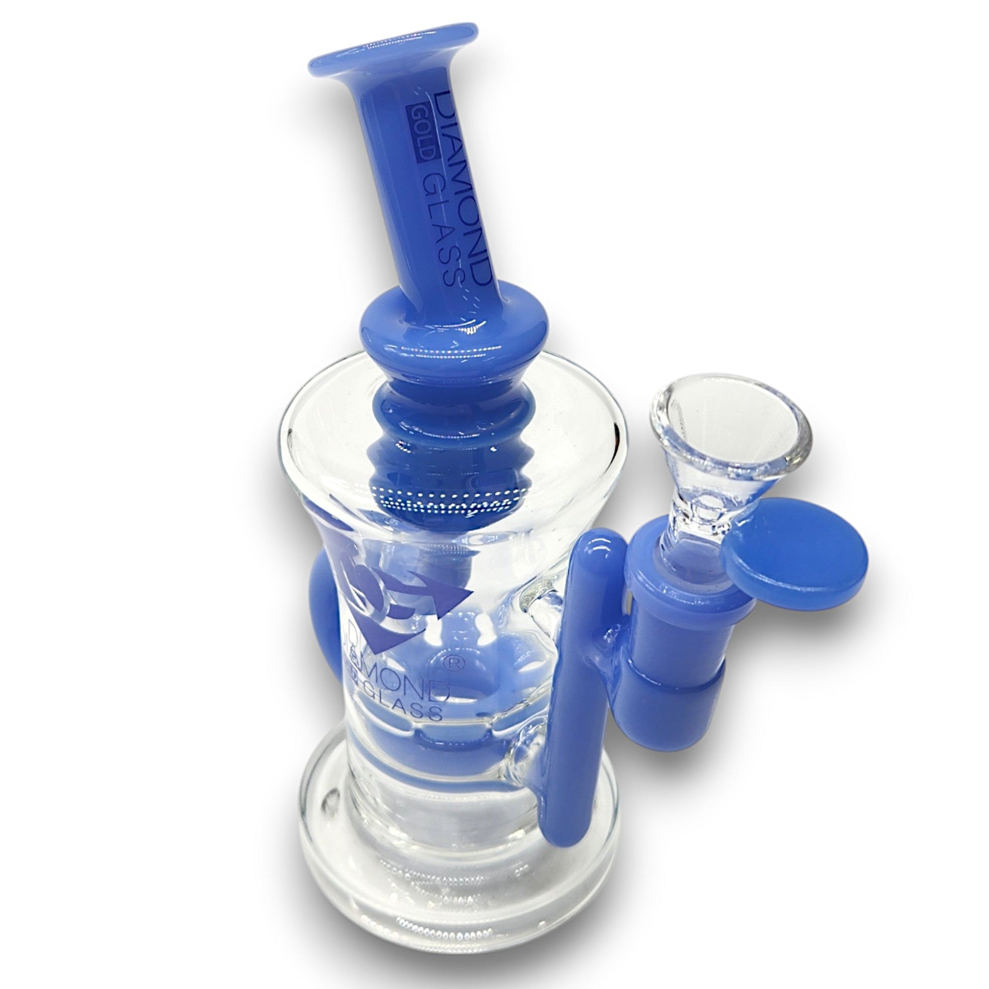 8" Diamond Ratchet Perc Recycler Bong