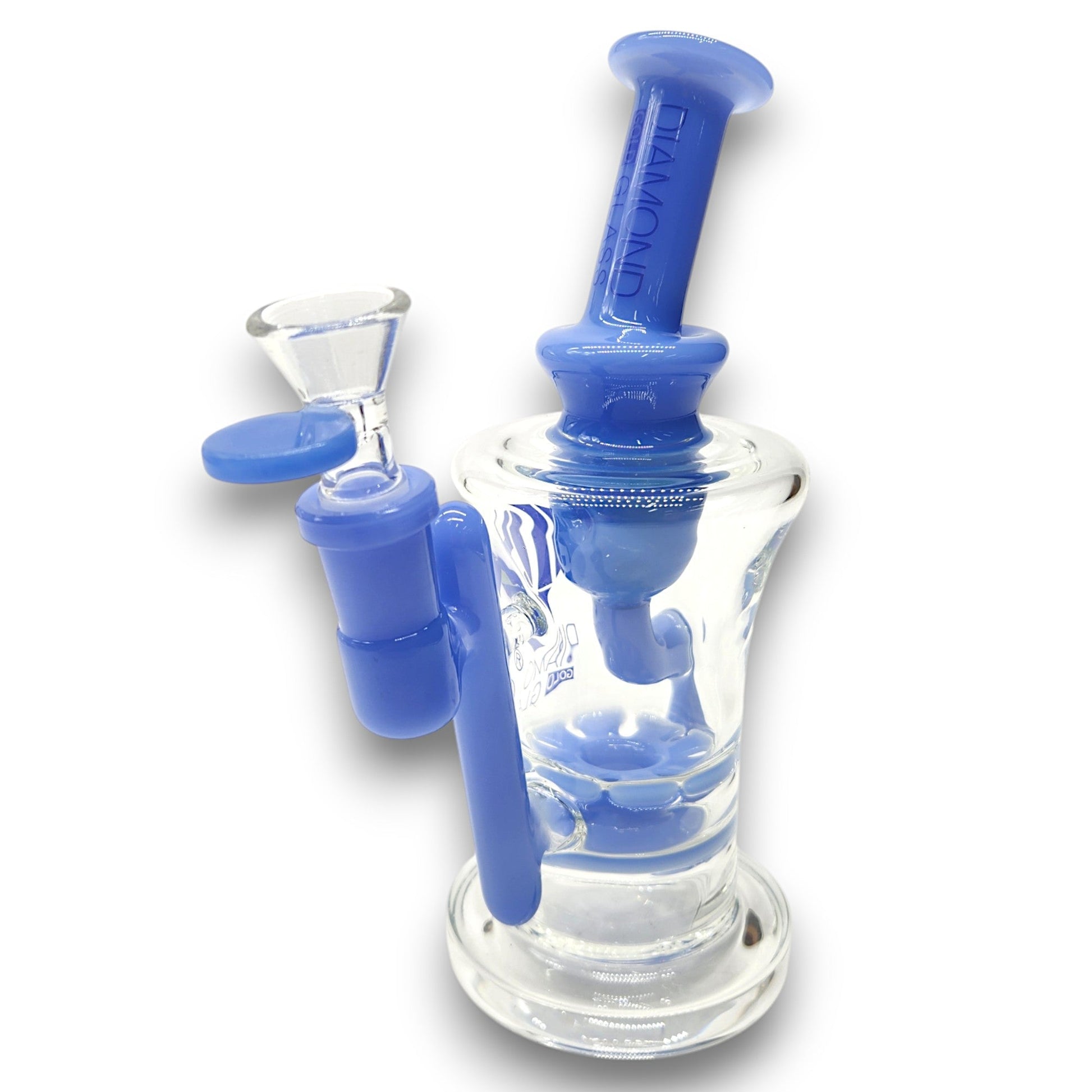 8" Diamond Ratchet Perc Recycler Bong