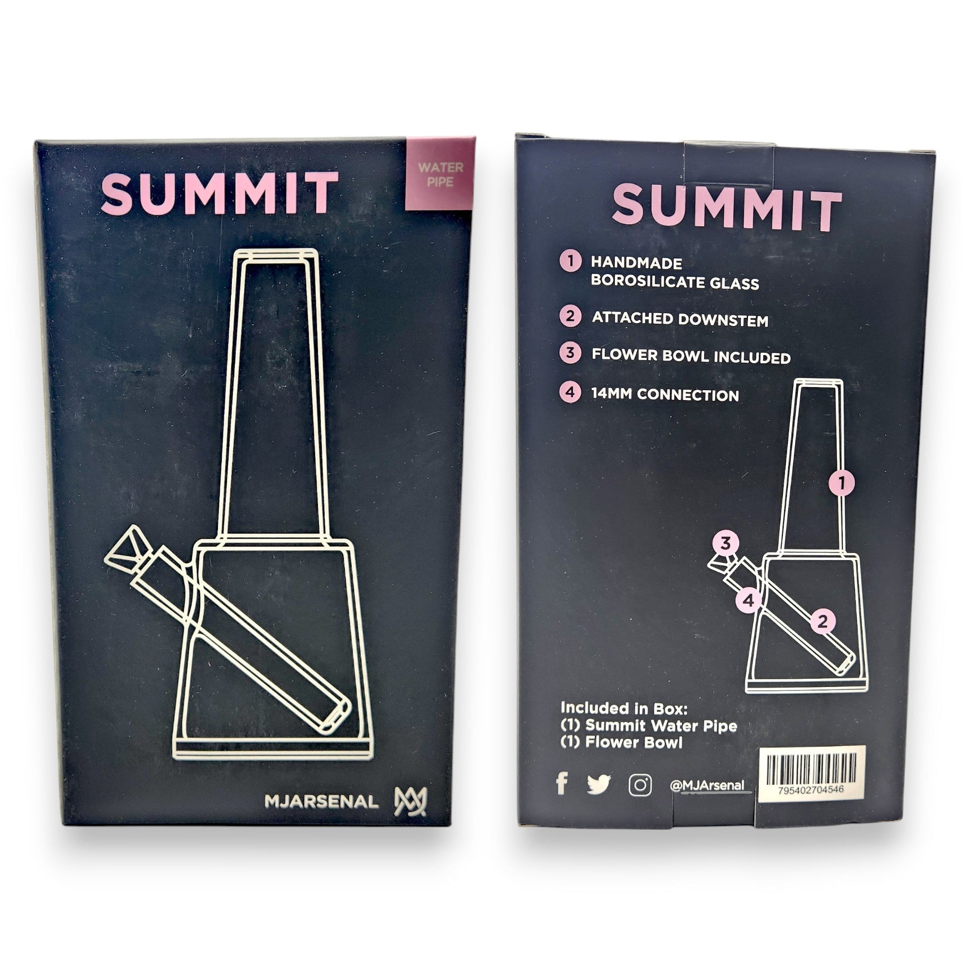 8" MJ Arsenal Summit Straight Tube Beaker Bong