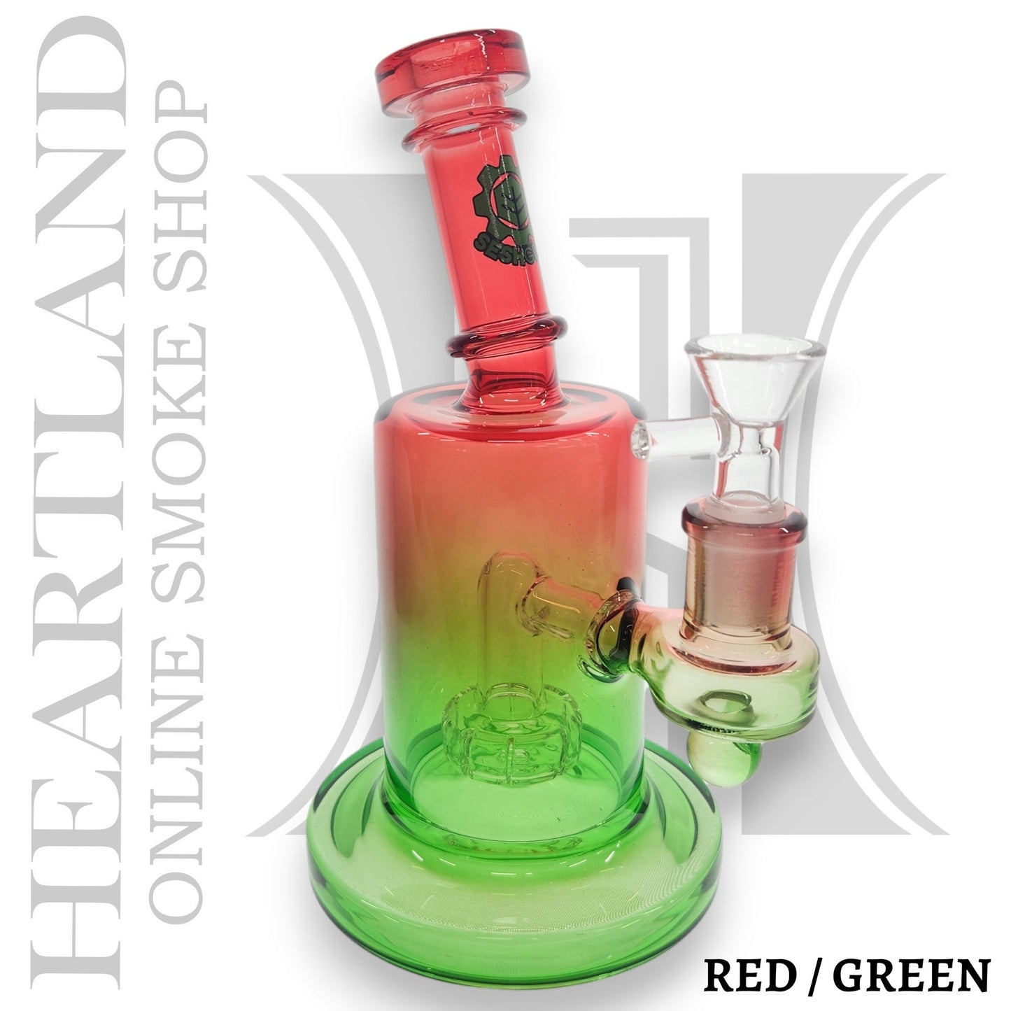 8" SeshGear Barrel Beaker Circ Perc Bong