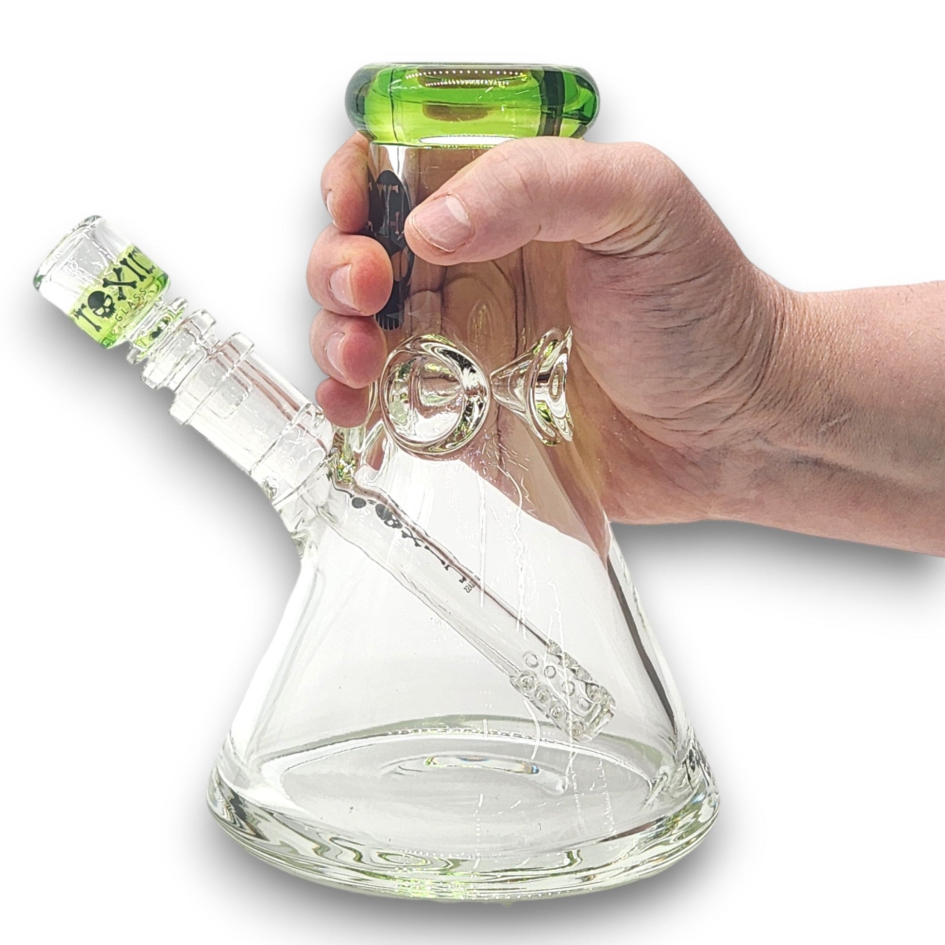 8" Toxic Glass Heavy Duty Beaker Bong