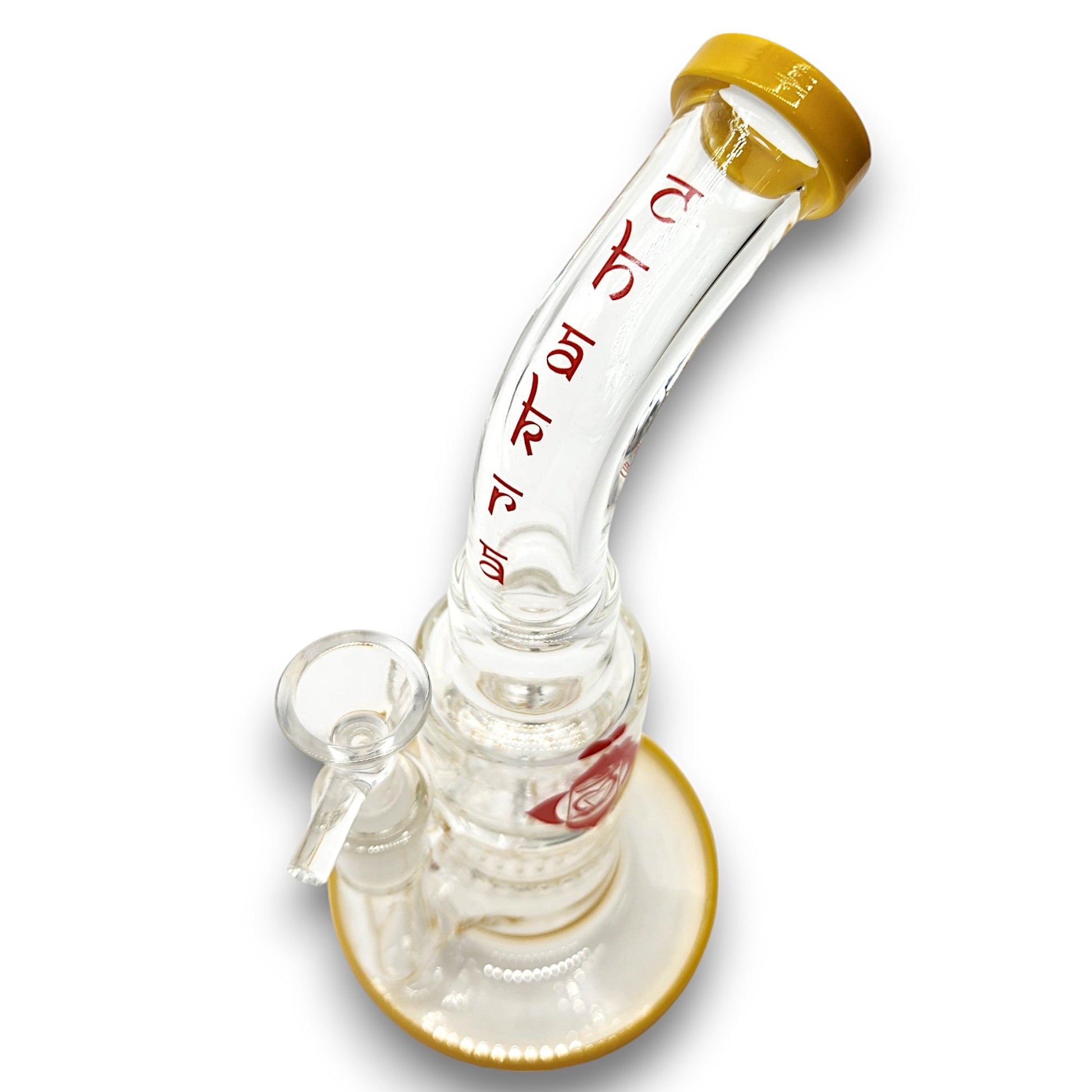 9" Chakra Bent Neck Turbine Vortex and Honeycomb Perc Bong