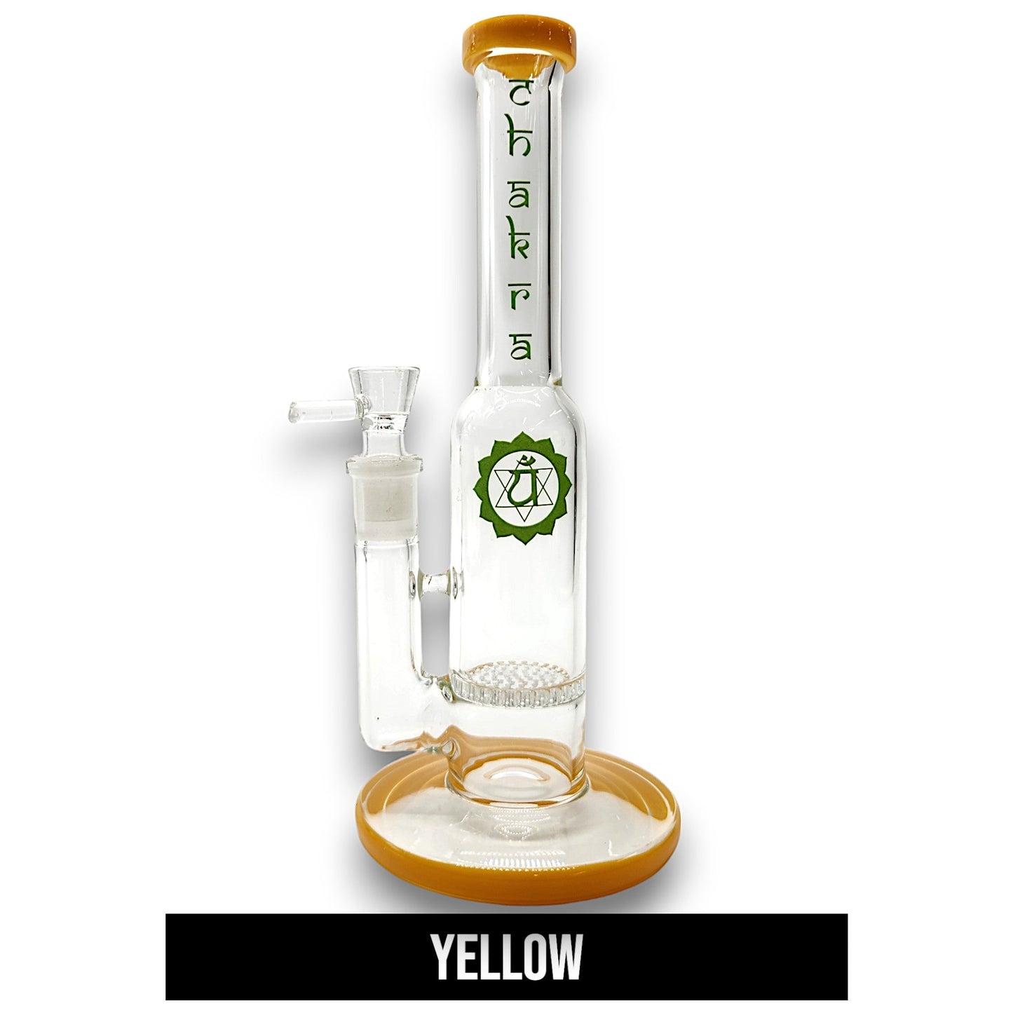 9" Chakra Glass Single Honeycomb Perc Barrel Bong