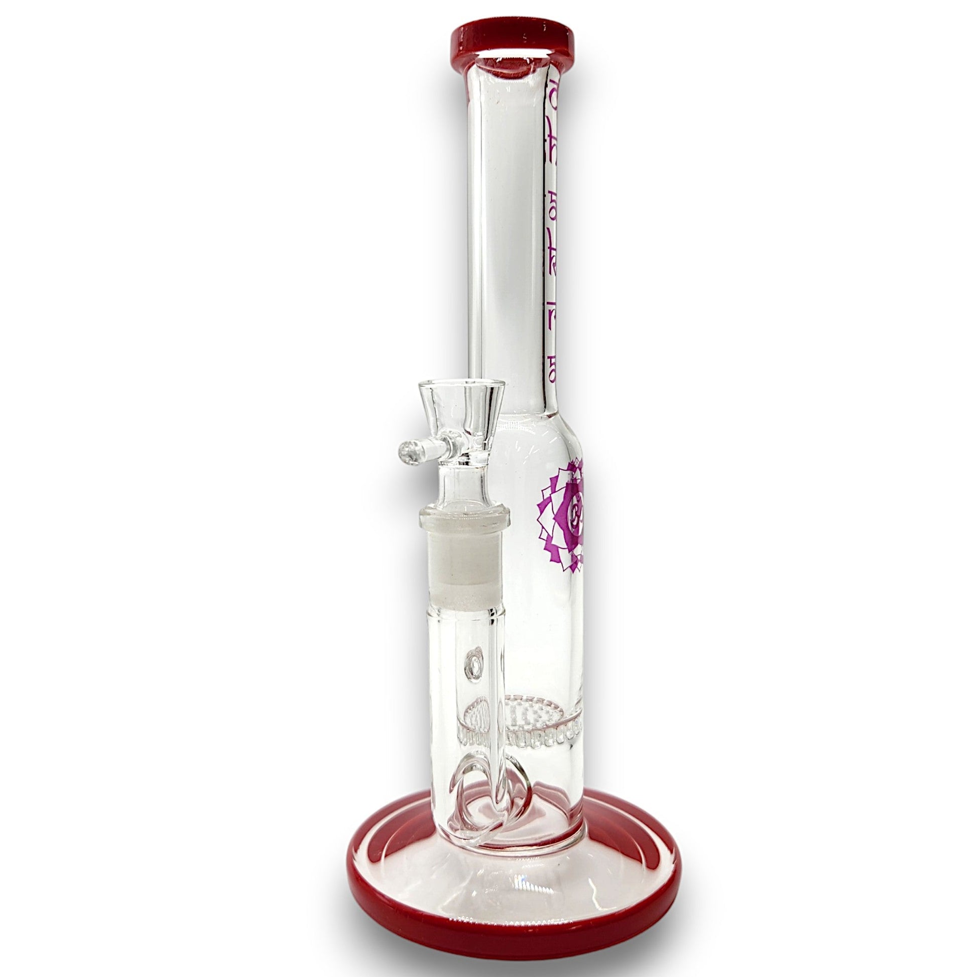 9" Chakra Glass Single Honeycomb Perc Barrel Bong