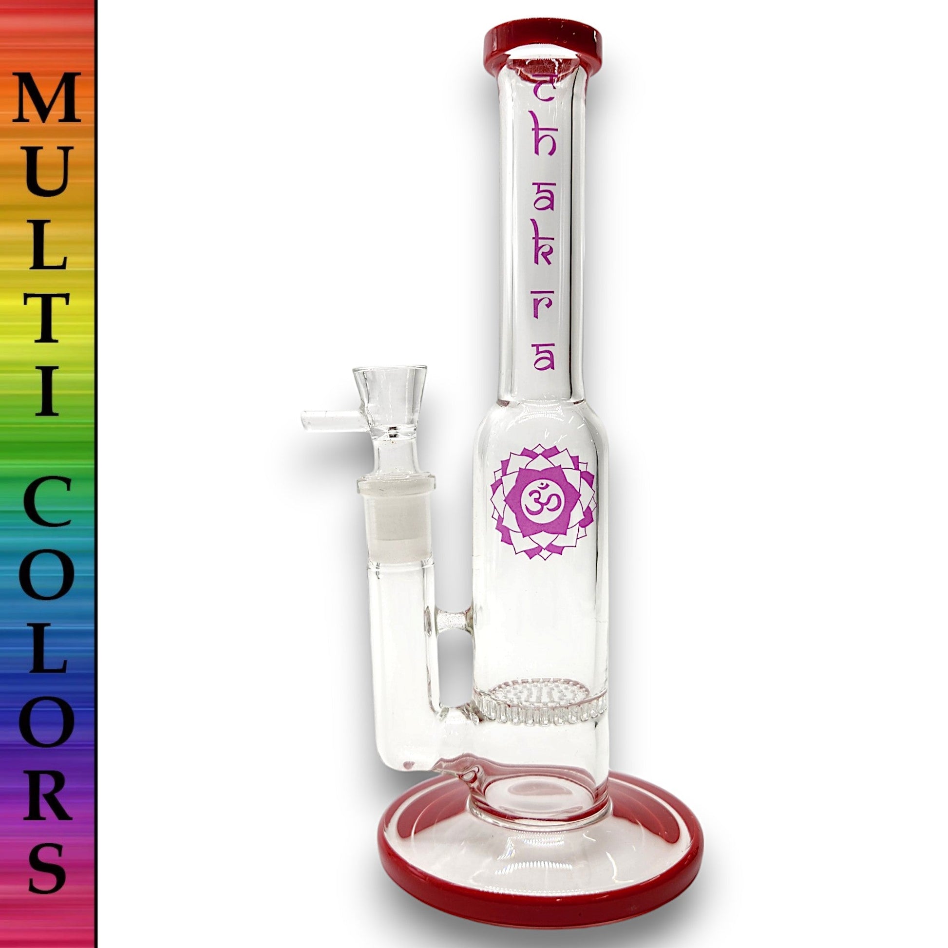 9" Chakra Glass Single Honeycomb Perc Barrel Bong