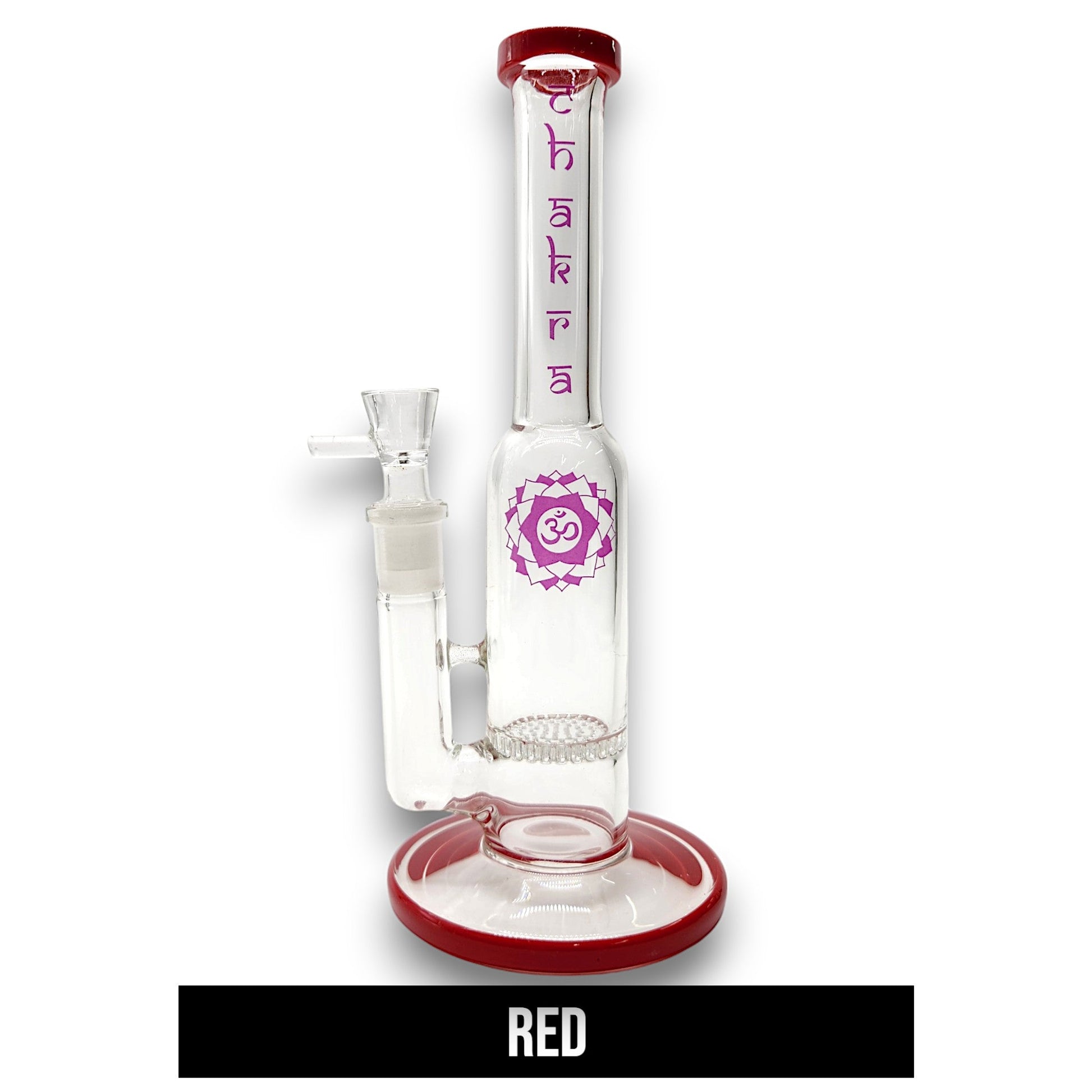9" Chakra Glass Single Honeycomb Perc Barrel Bong