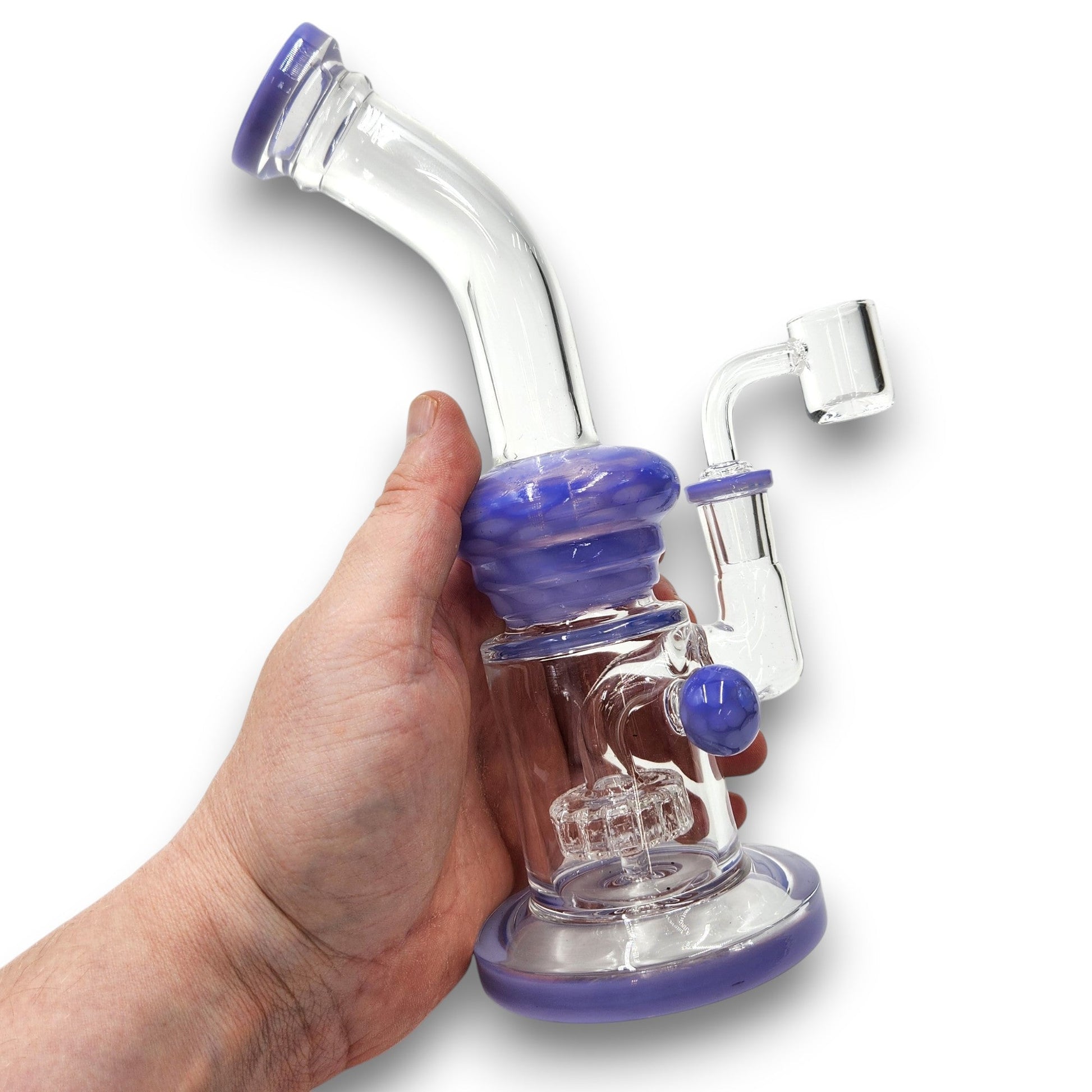 9" Circ Perc Colored Angle Mouth Dab Rig Bong