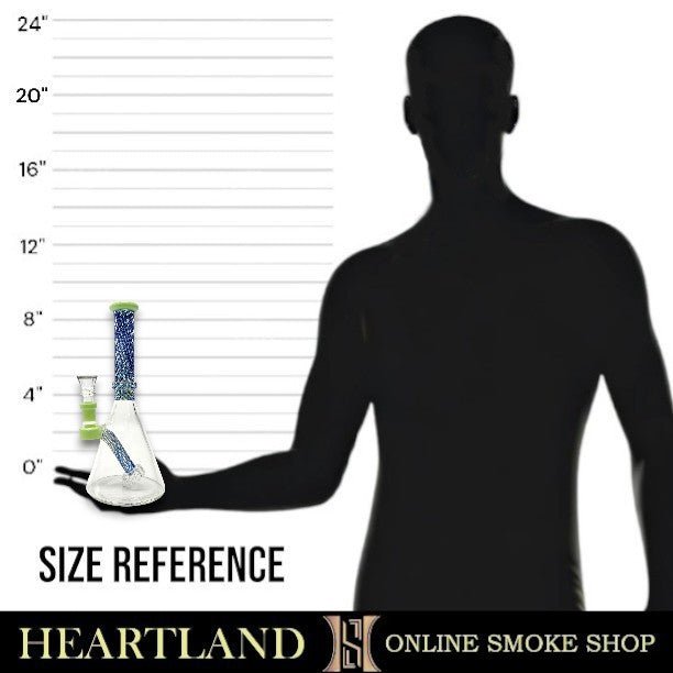 9" Color Crisscross Circ Percolator Beaker Bong