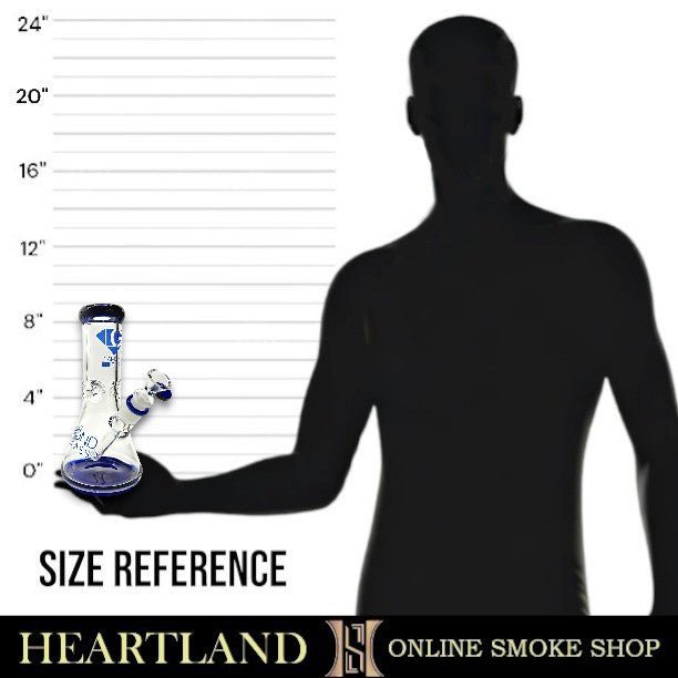 9" Diamond Glass Heavy Duty Beaker Bong